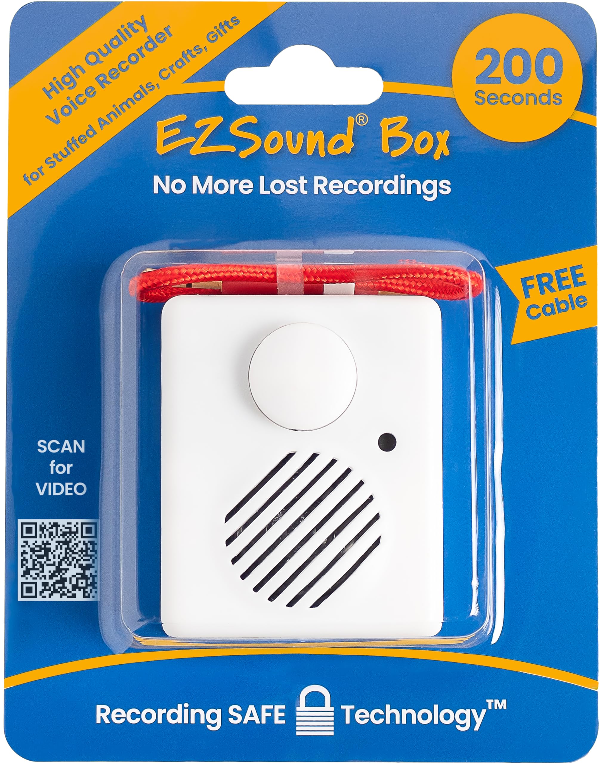 200 Seconds Voice Recorder For Stuffed Animals | Recordable Button Sound Box For Crafters, Hobbyists, Etc | Voice Box For Recordable Gifts | Build A Bear Voice Recorder | Toy Recorder