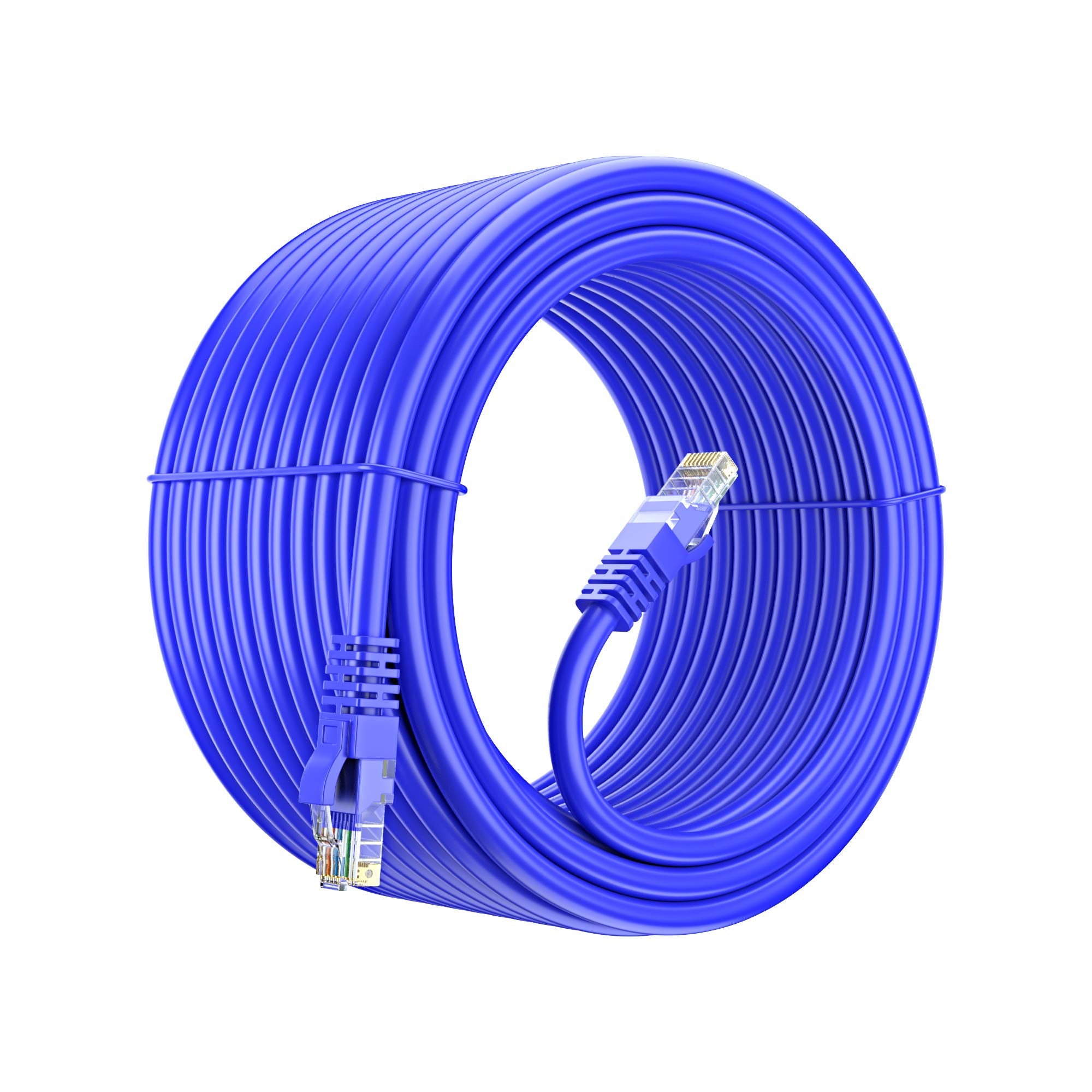 Maximm Cat 6 Ethernet Cable 100 Ft, 100% Pure Copper, Cat6 Cable Lan Cable, Internet Cable, Patch Cable And Network Cable   Utp (Blue) 100 Feet
