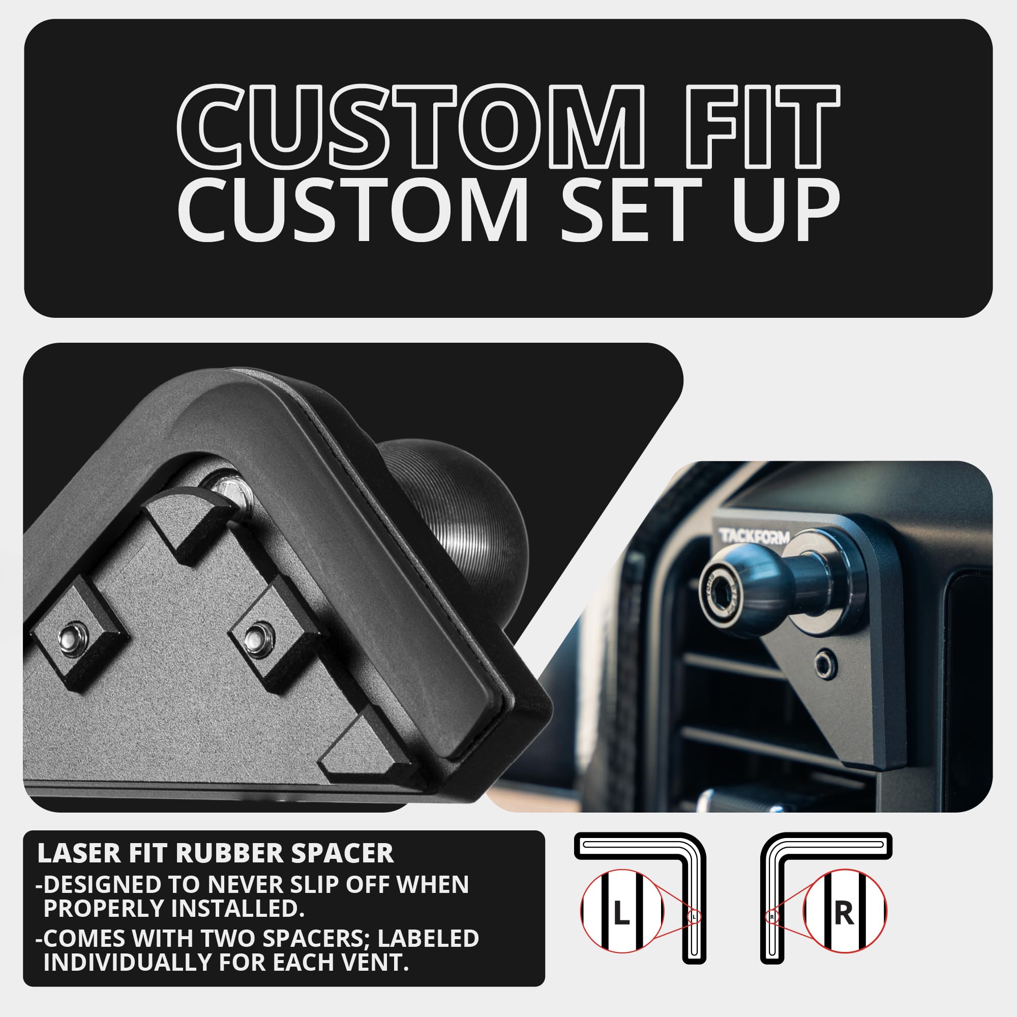 Tackform Link Vent Mount Magnetic Wireless Charging Phone Holder - Compatible With Magsafe, '21-'25 Ford F150 & Raptor, '23-'25