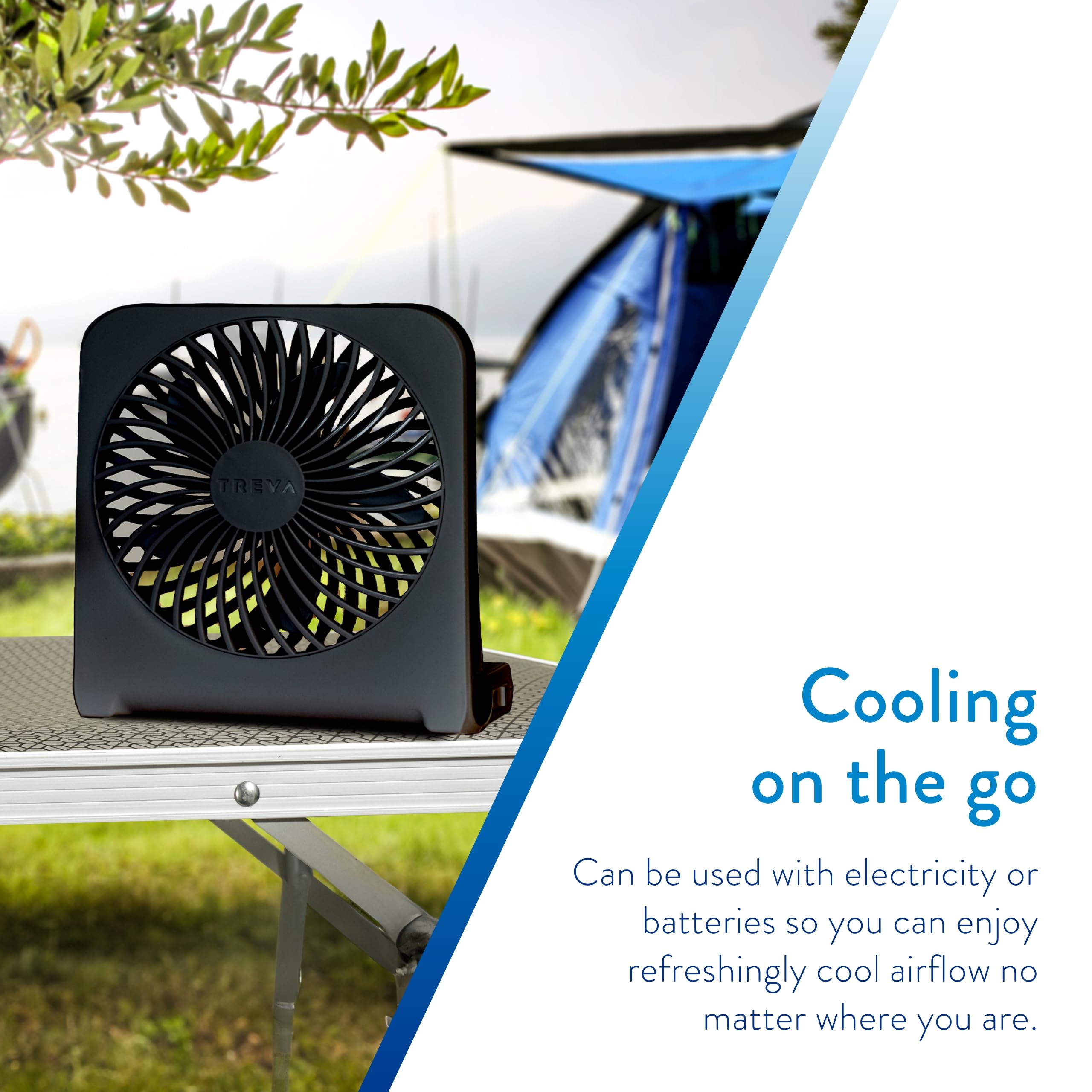 Treva 5 Inch Usb And Battery Powered Desk Fan With Two Cooling Speeds And Adjustable Tilt, Small Usb Fan Cubicle Accessories Dur