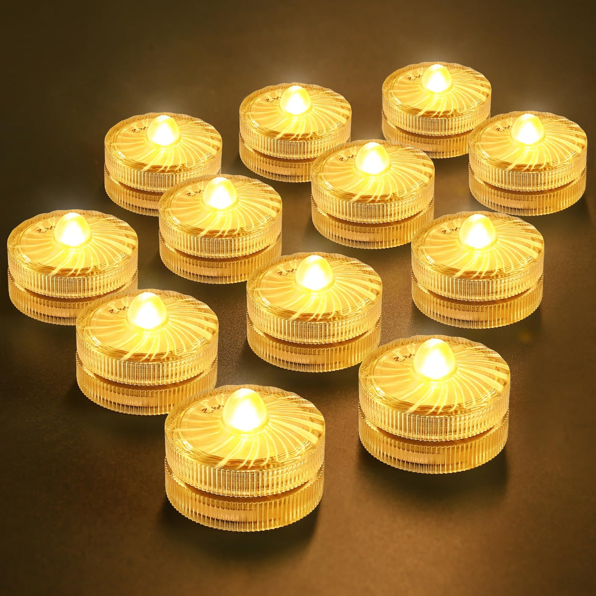 Hl Submersible Led Light,Amber Small Led Light,100 Hours Waterproof Flameless Led Lights Battery Powered For Wedding Home Vase F