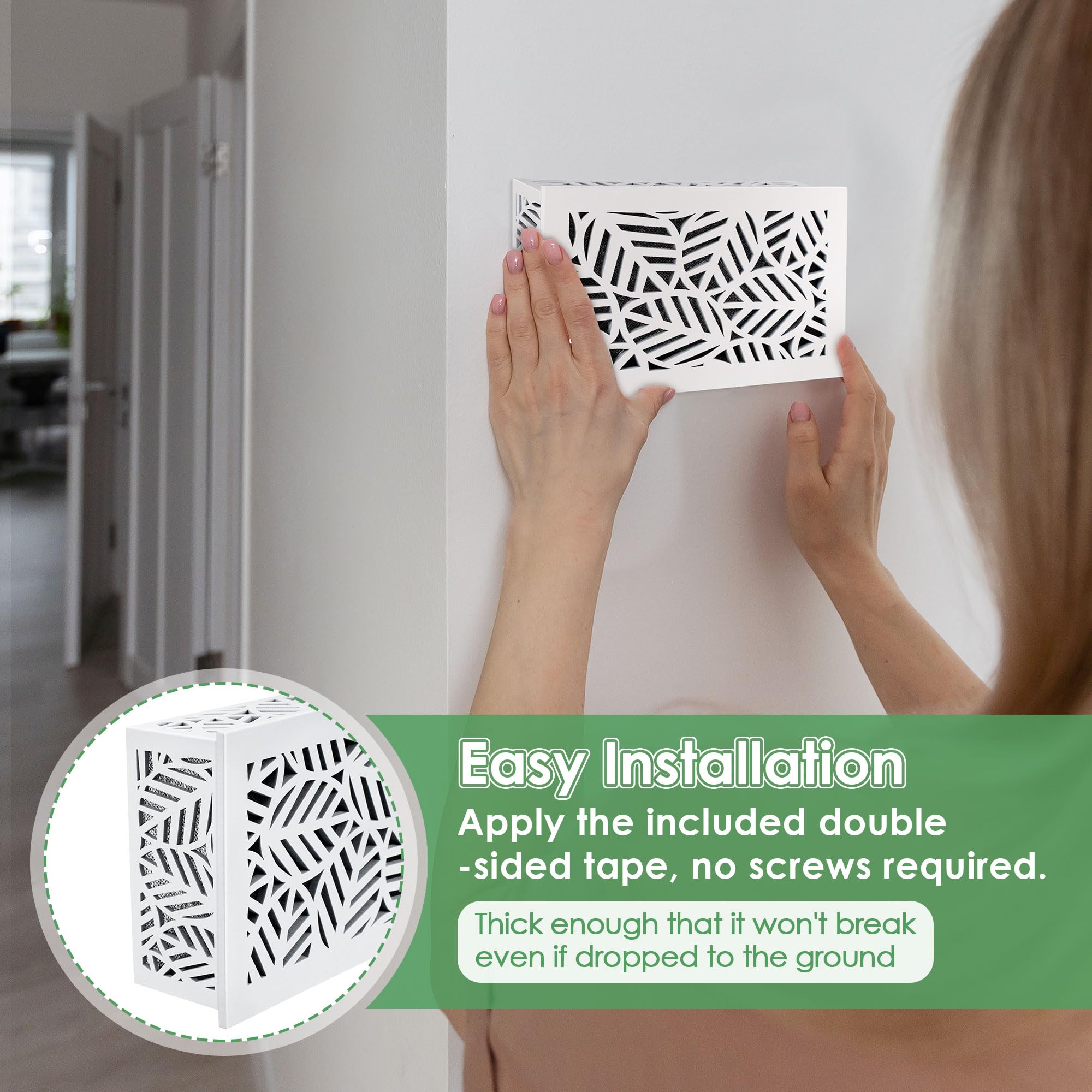 Saillong Doorbell Chime Cover Box Only, Upgrade Thickness Wooden Doorbell Cover Plate Inside House, Decorative Door Bell Box Cov