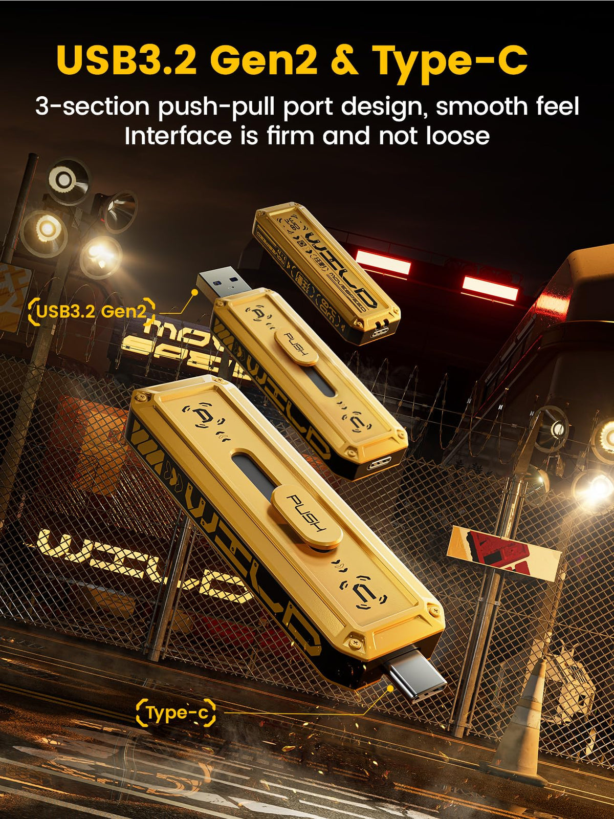Fast Writing Speed Usb Move Speed 128Gb Flash Drive 1000Mb/S Read Write Speed,Usb 3.2 Gen2+Ty ...