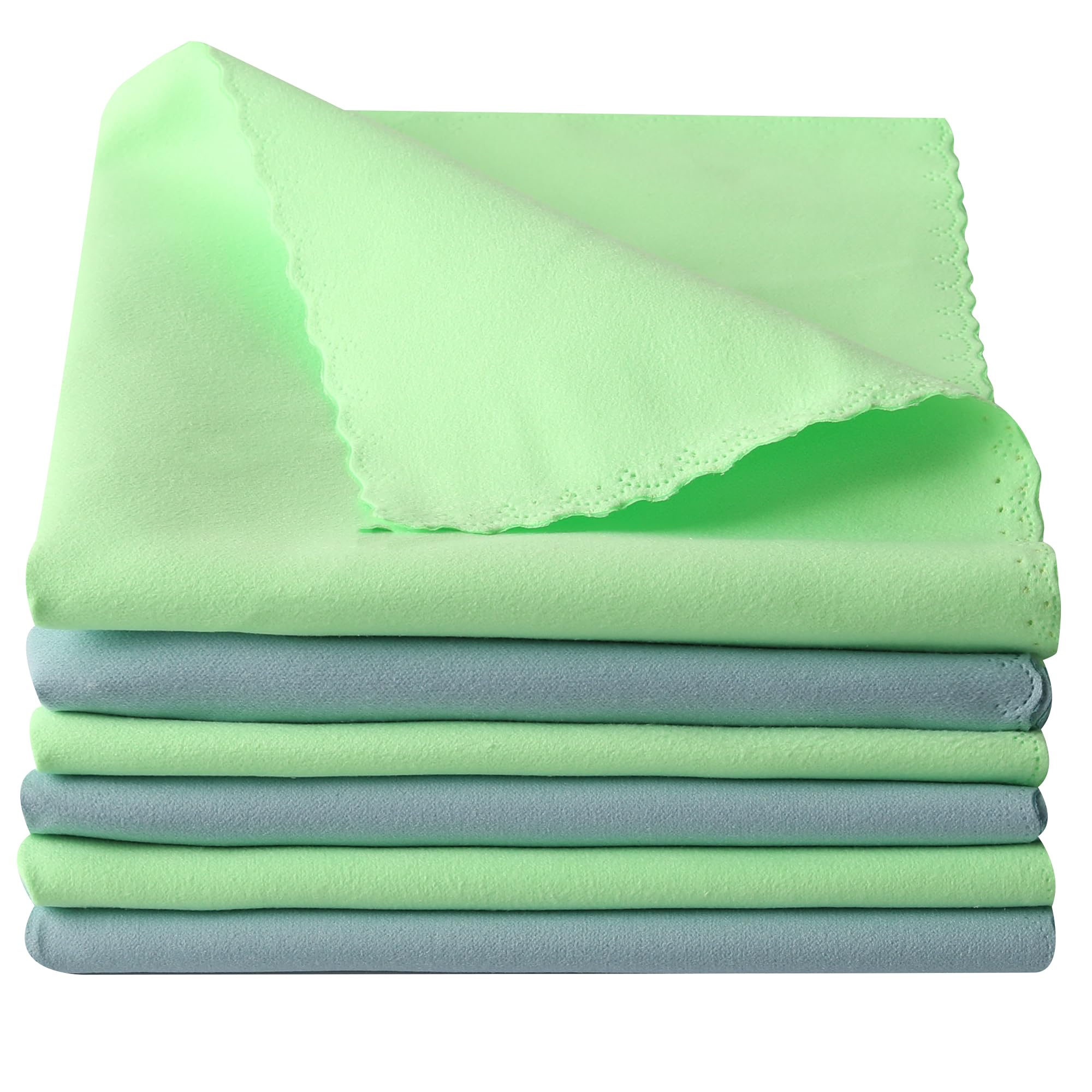 (6 Pack) Calvana 12*12    Violin Cleaning Cloth, Microfiber Polishing Cloth, For Flute, Trumpet, Grand Piano, Electric Guitar, T