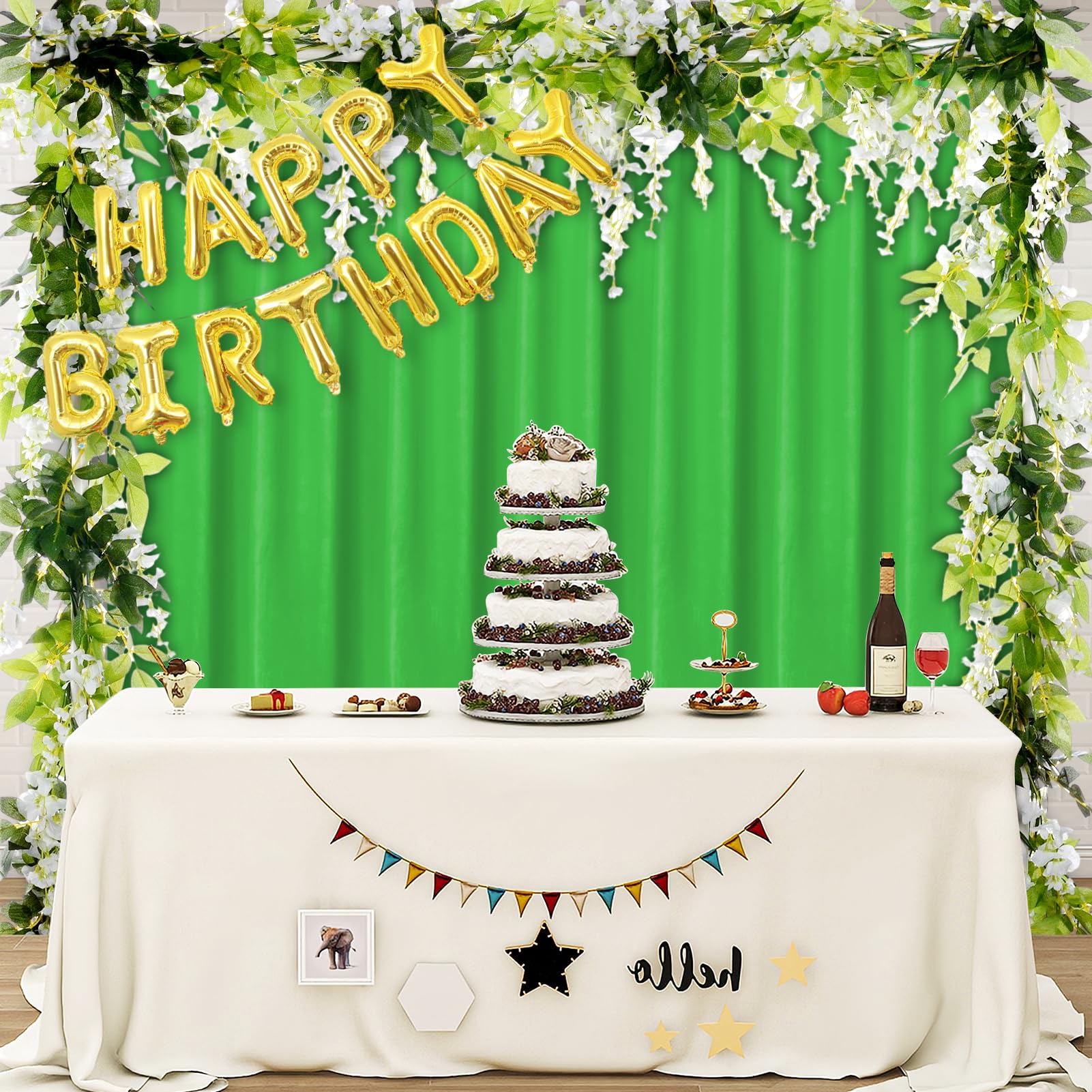 Easy Going 6X9 Ft Green Backdrop, Solid Background For Photo Studio, Non Gloss Collapsible High Density Screen For Video Photogr