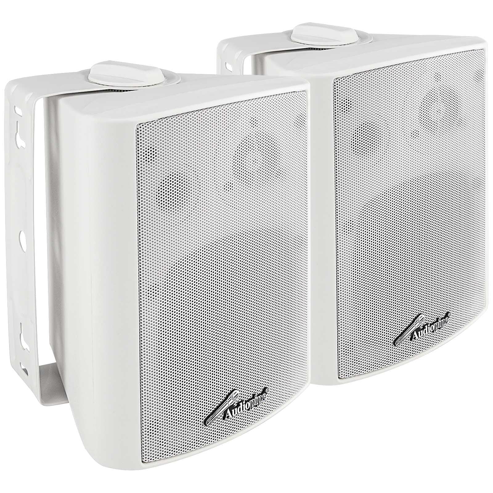 Audiopipe 4    2 Way Indoor/Outdoor Weatherproof Loudspeaker (Odp 423Wh), White, Monitor Speaker, 2 Way, 60 Watts, 8 Ohms, Long 