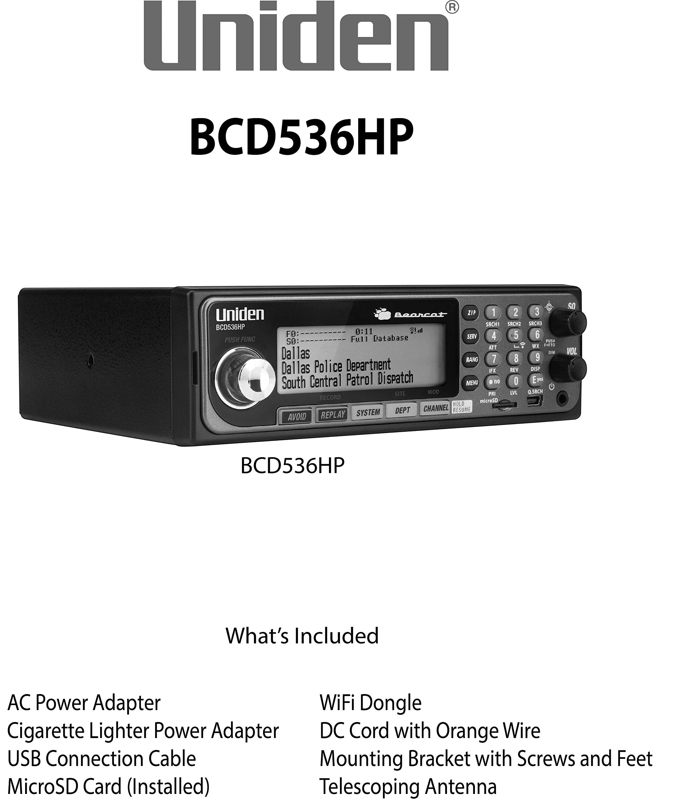 Uniden Bcd536Hp Homepatrol Series Digital Phase 2 Base/Mobile Scanner With Hpdb And Wi Fi. Simple Programming, Trunktracker V, S