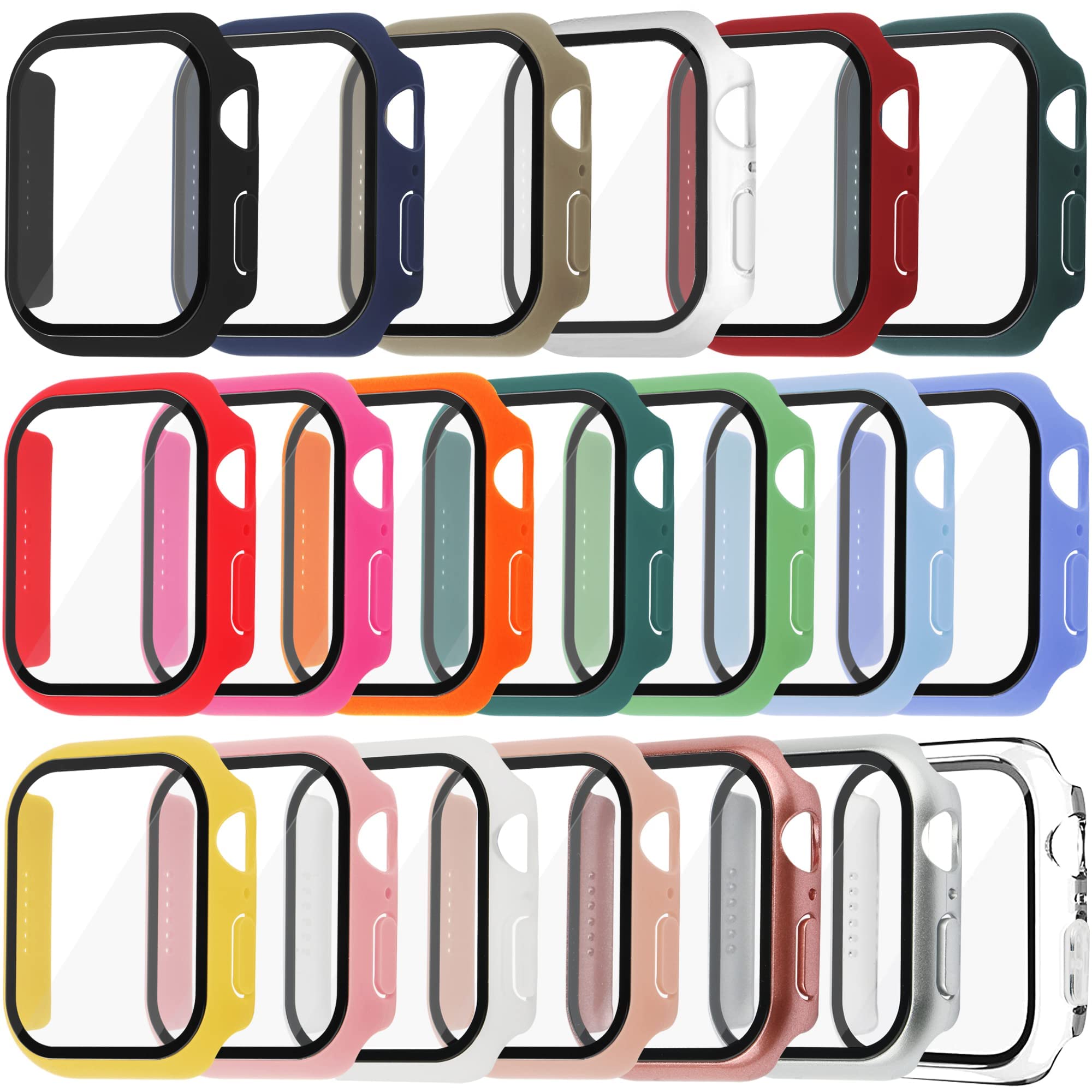 Tiorecime 20 Pack Case For Apple Watch Series 9/8/7 45Mm With Tempered Glass Screen Protector, Ultra Thin Shockproof Hard Pc Pro