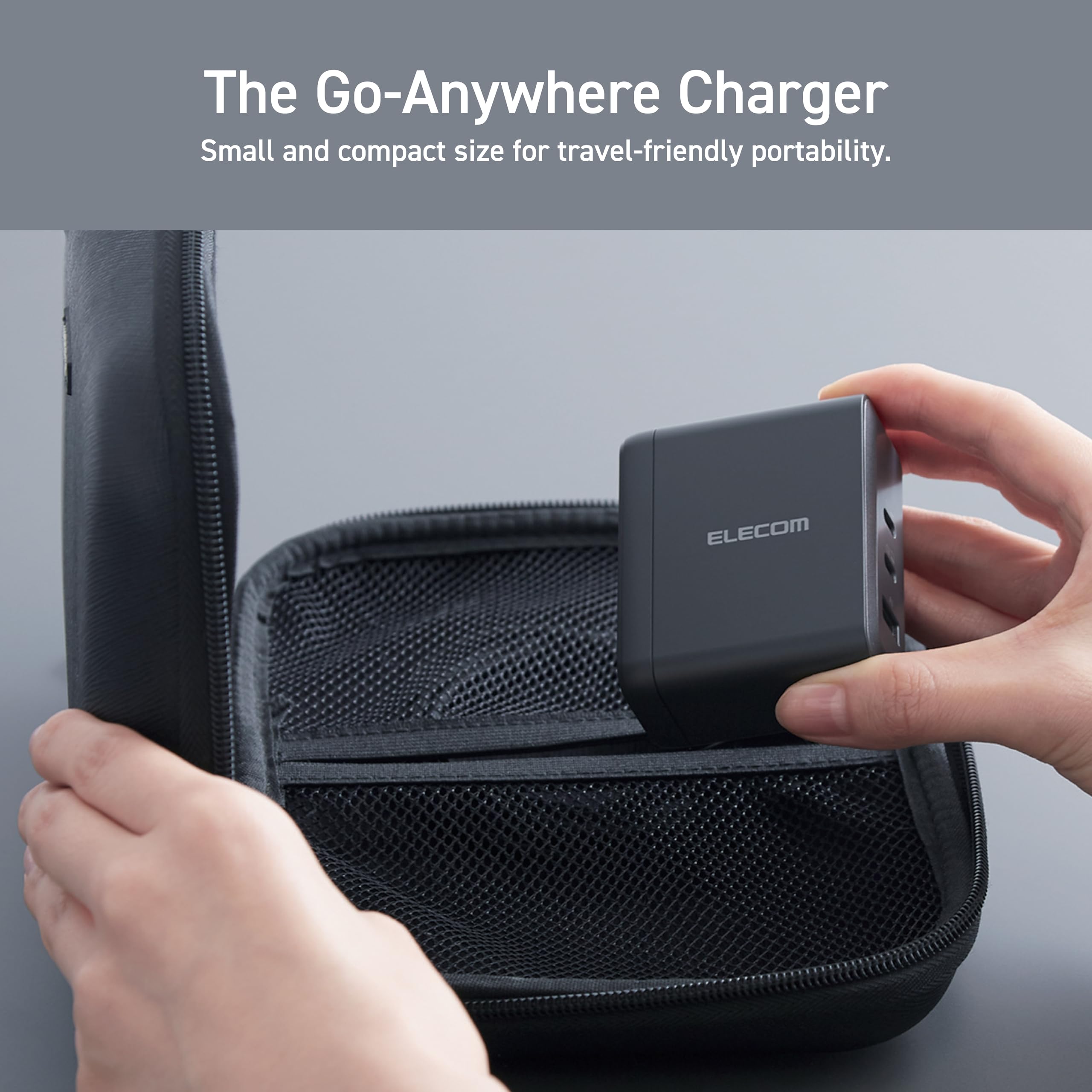 Elecom 100W Usb C Wall Charger Block, 3 Multi Port Gan Ii Smart Pd, Ultra-Fast Charging, Compact Power Adapter For Multiple Devi