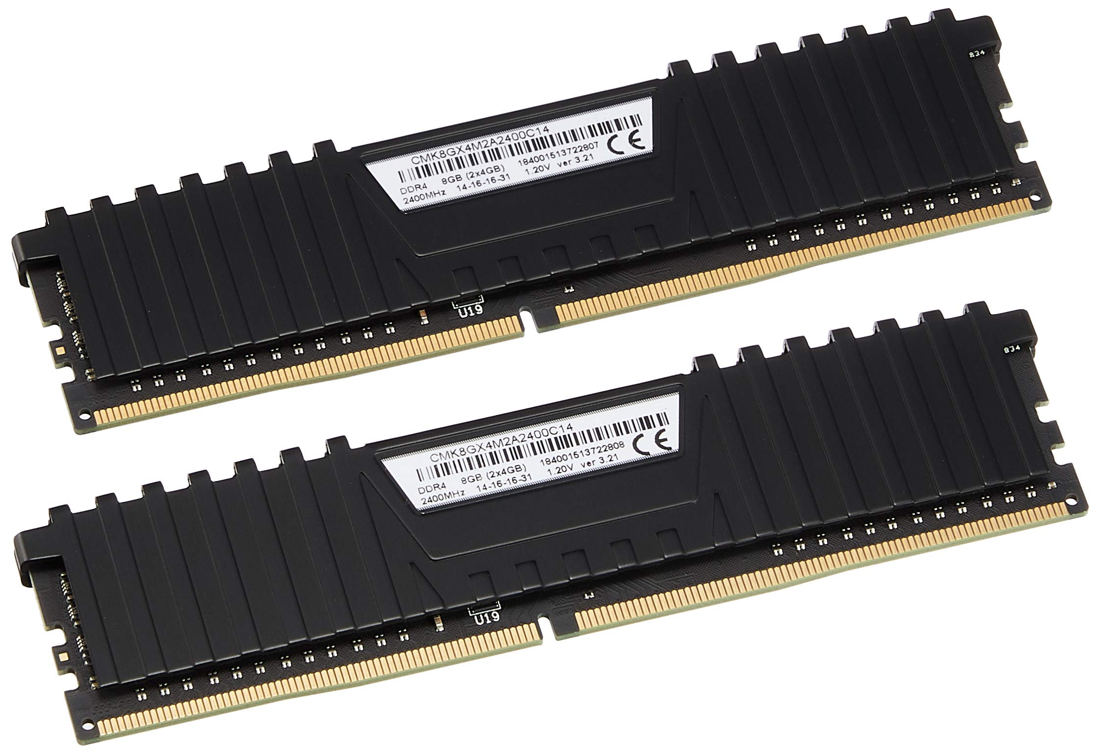 Corsair Cmk8Gx4M2A2400C14 Vengeance Lpx 8Gb (2X4Gb) Ddr4 Dram 2400Mhz (Pc4-19200) C14 Memory Kit - Black