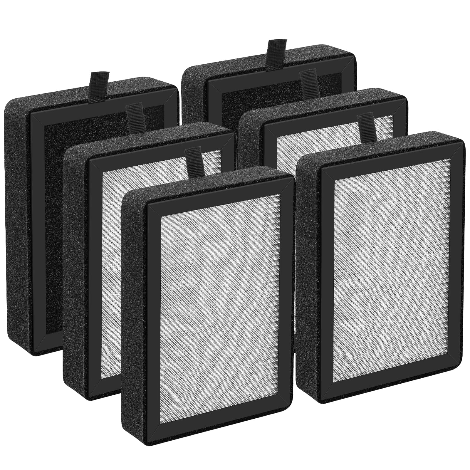 6 Pack Lv H128 Replacement Filter Compatible With Levoit Lv H128 / Puurvsas (Hm669A) / Rovacs (Rv60) Purifiers, 3 In1 Hepa Filte