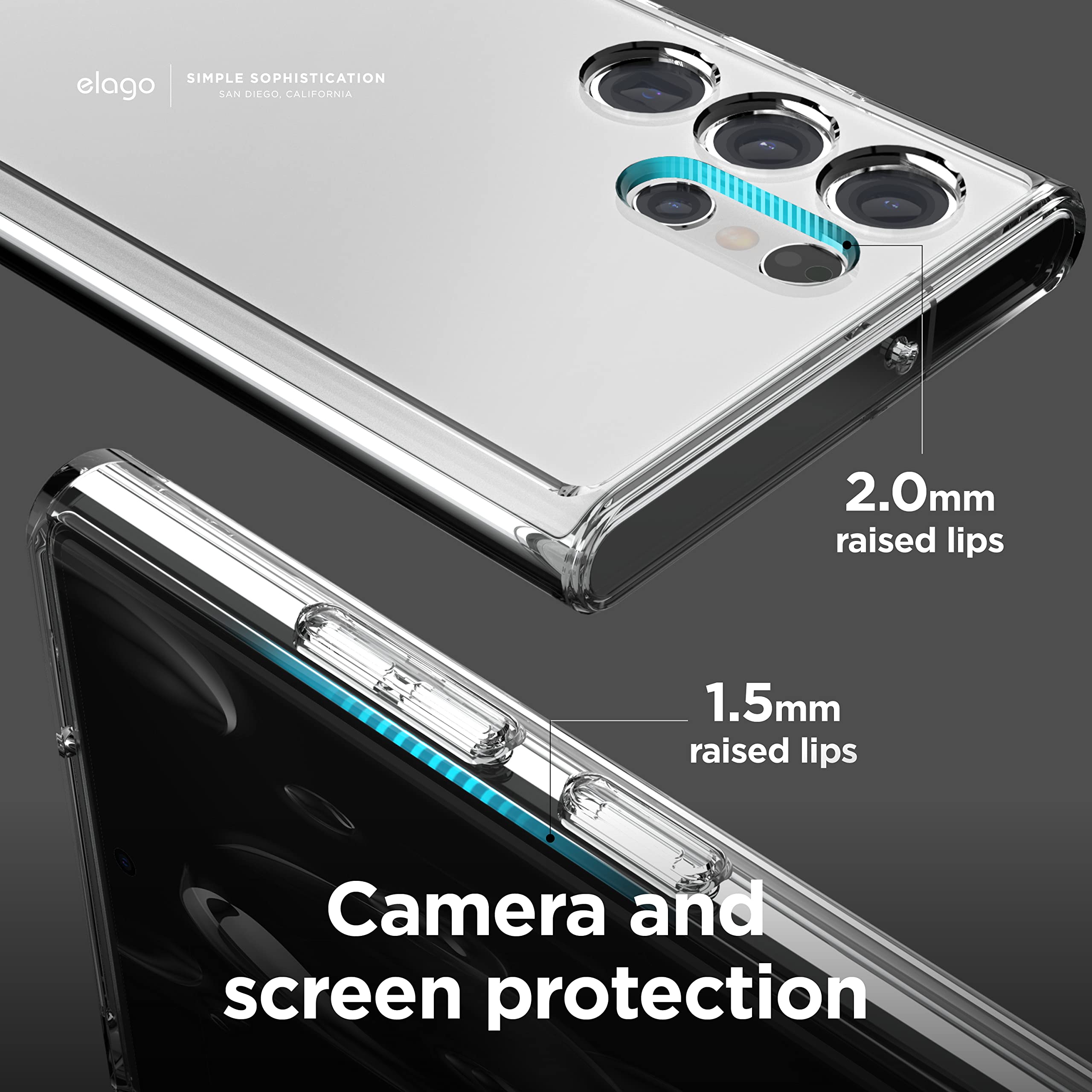 Elago Clear Case Designed For Samsung Galaxy S22 Ultra   Precise Camera Cutouts, Sleek And Light Design, Protective Case, Shockp