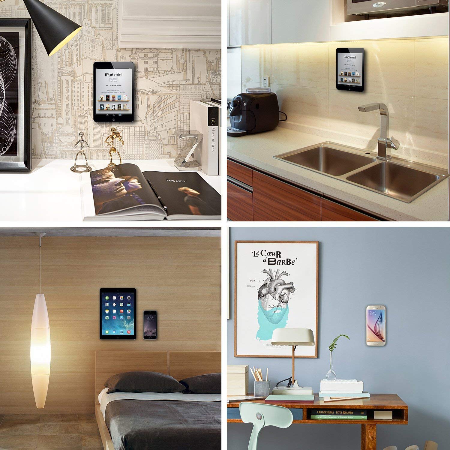 Salex Magnetic Phone Car Mount With 3M Adhesive. Black Flat Cell Phone Holder For Car Dashboard, Truck, Wall, Mirror, Table. Uni