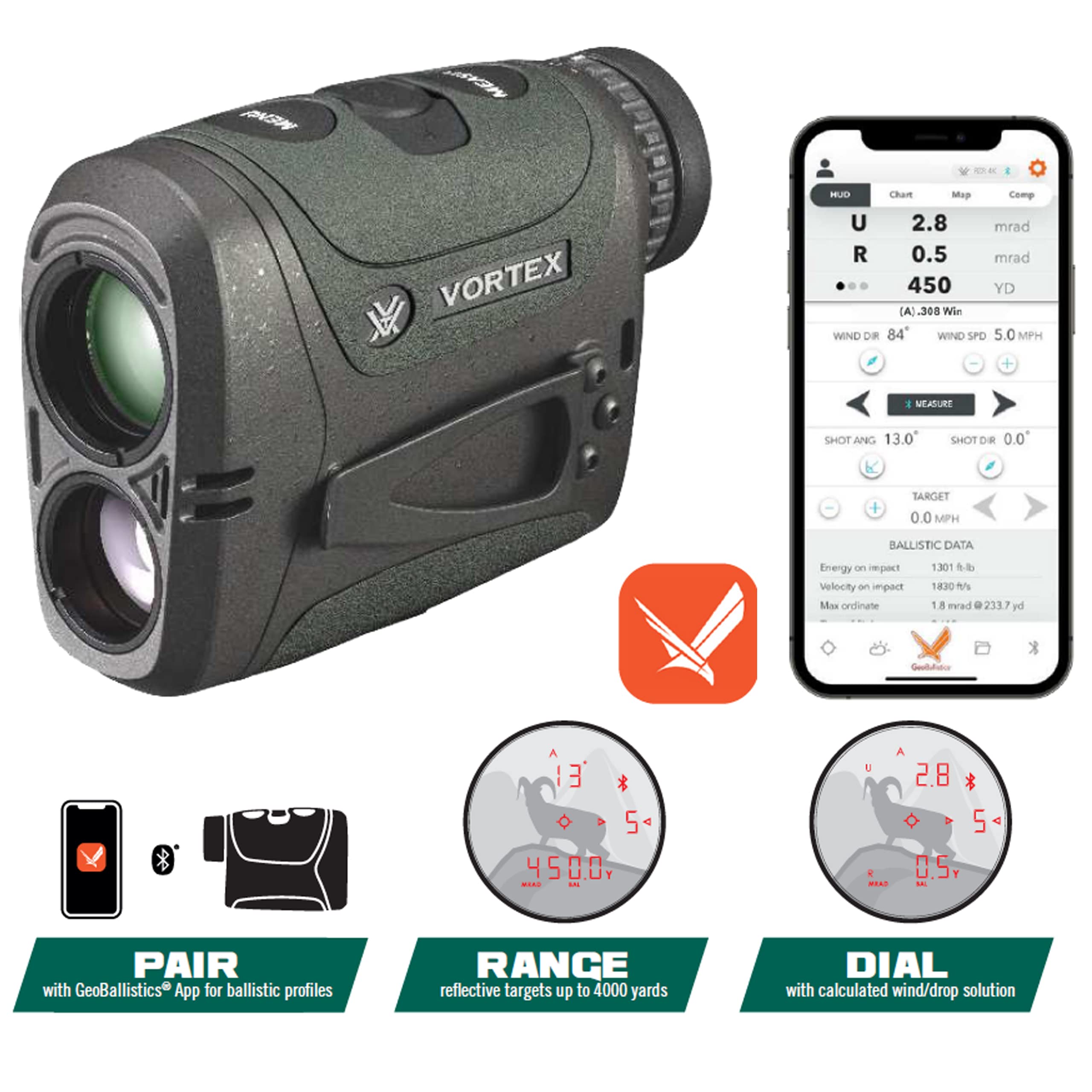 Vortex Optics Razor Hd 4000 Laser Rangefinder   Geoballistics