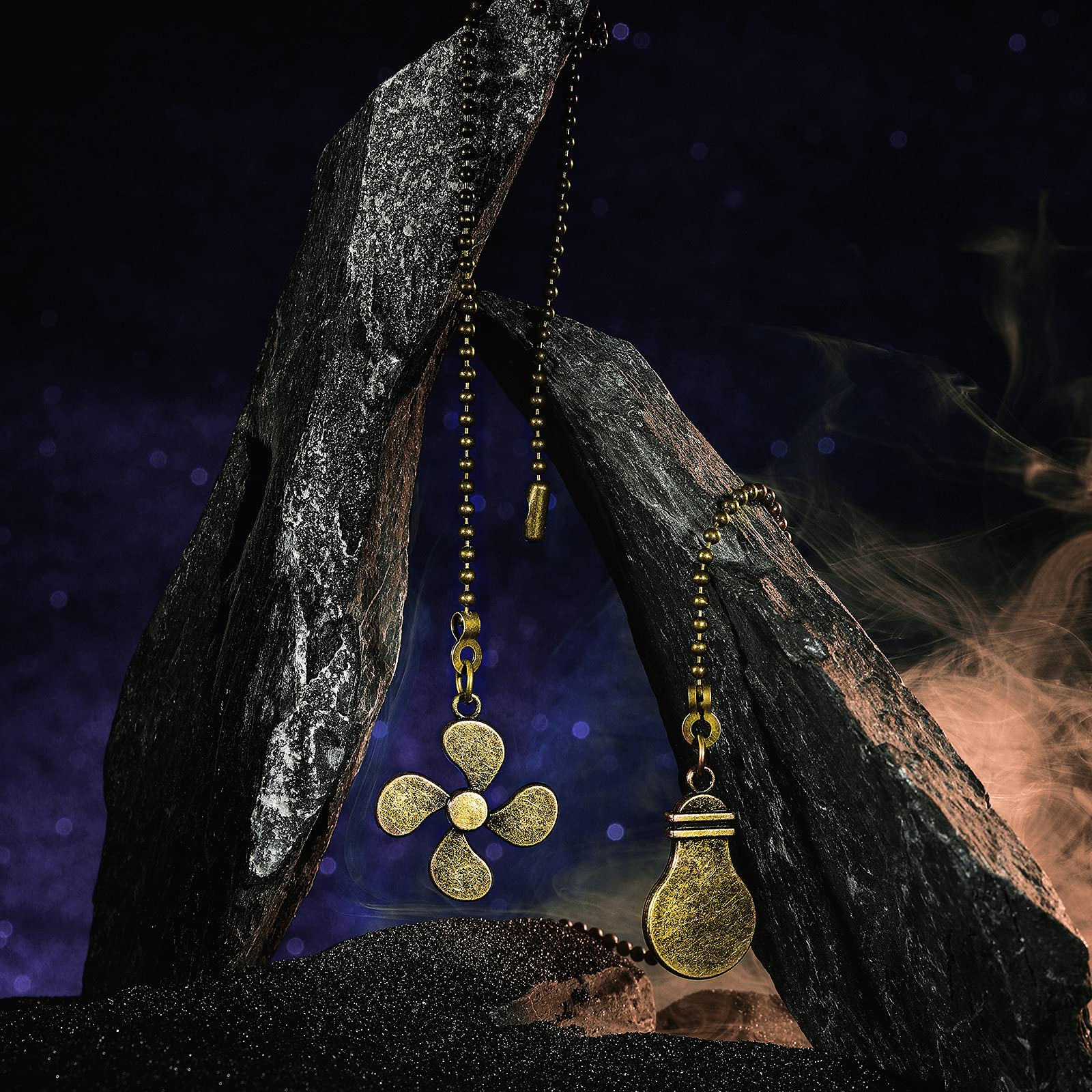 8 Pieces Bronze Pull Chains Ceiling Fan Chain Extension Bronze Star Pull Chain Pendant 12 Inch Ceiling Moon Chain Extender Ornam