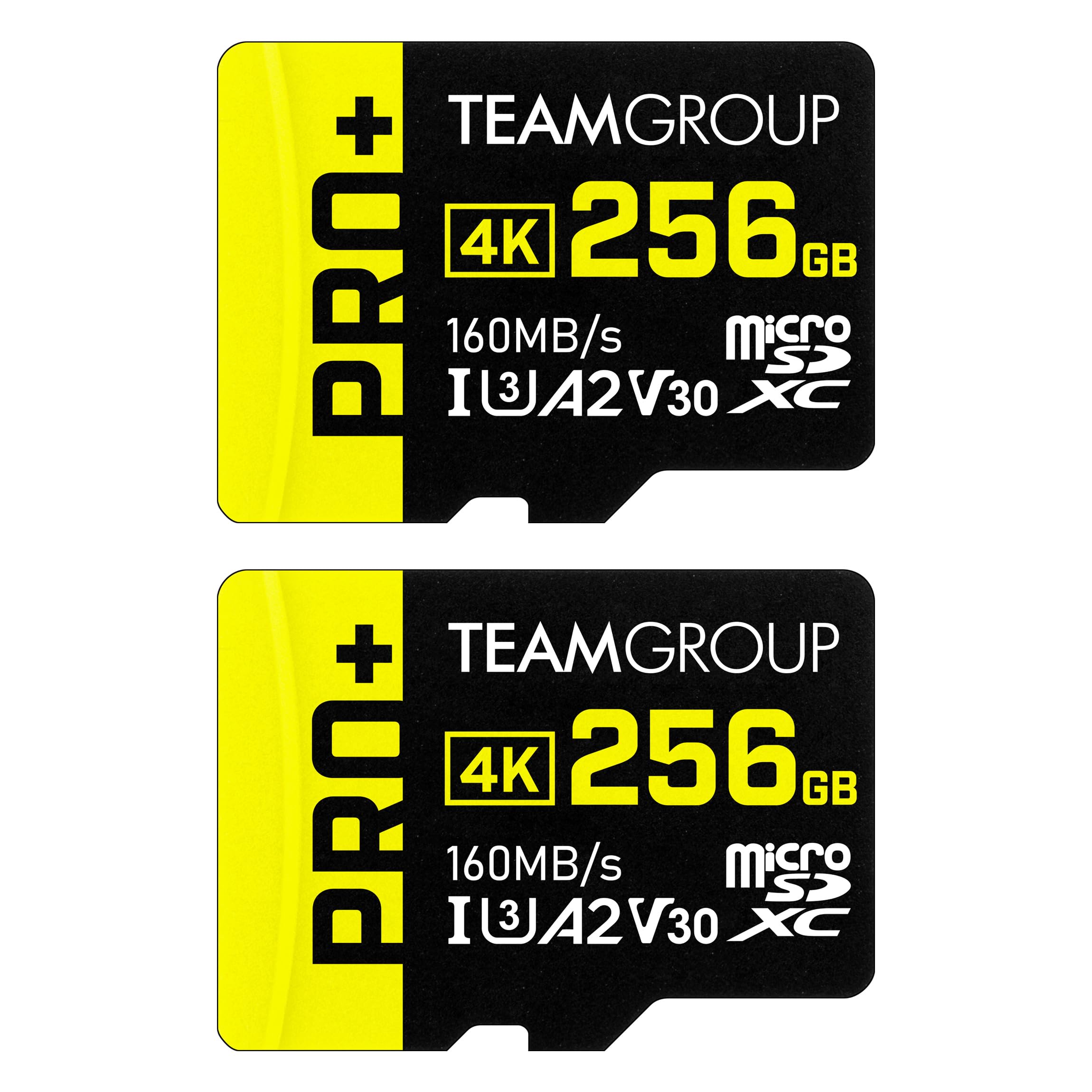 Teamgroup A2 Pro Plus Card 256Gb X 2 Pack Micro Sdxc Uhs I U3 A2 V30, R/W Up To 160/110 Mb/S For Nintendo Switch, Gaming Devices, Tablets, Smartphones, 4K Shooting, With Adapter Tppmsdx256Gia2V3064