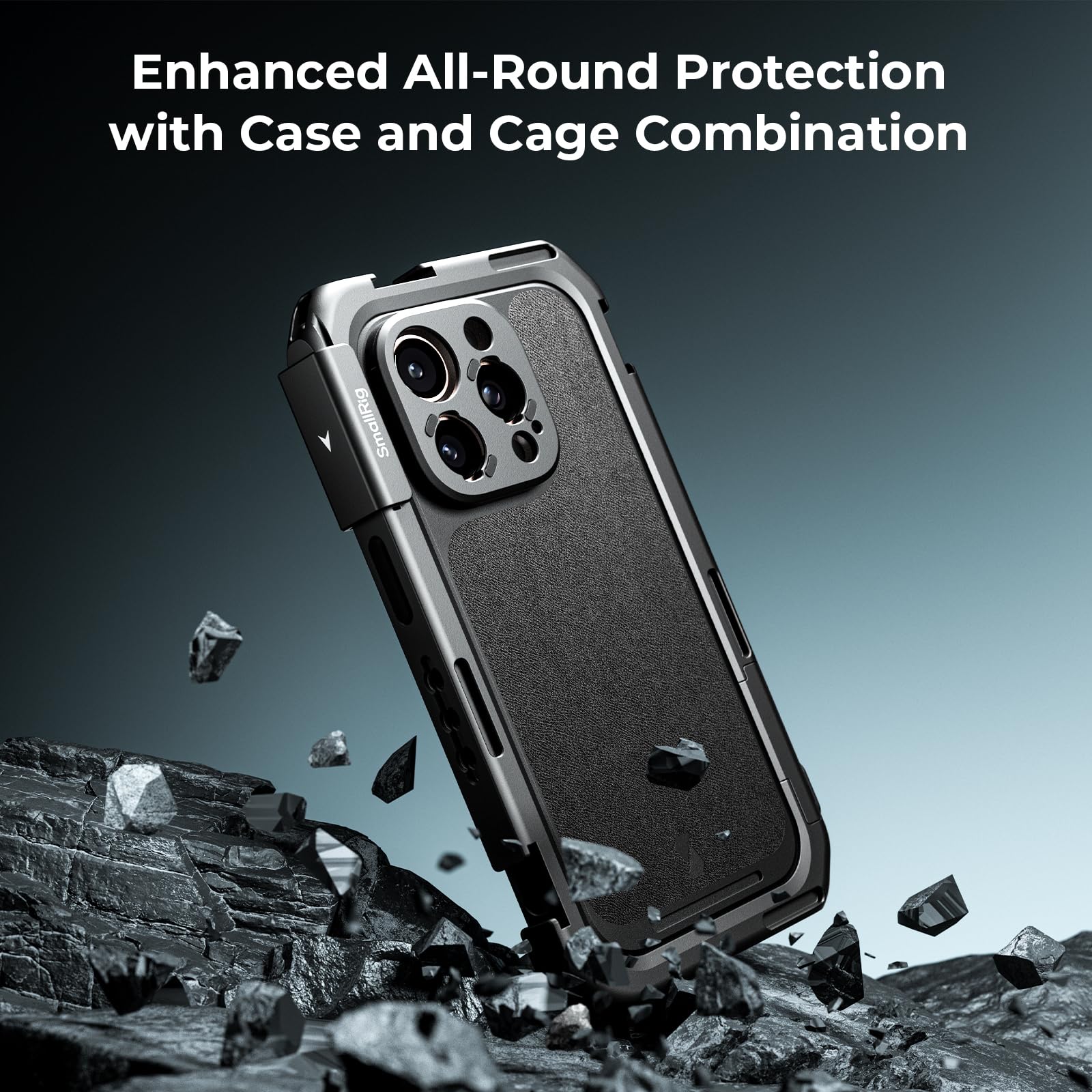 Smallrig Mobile Video Cage For Iphone 16 Pro Max, Phone Cage With Case With T-Mount Lens Backplate, Support For Magsafe, Quick R