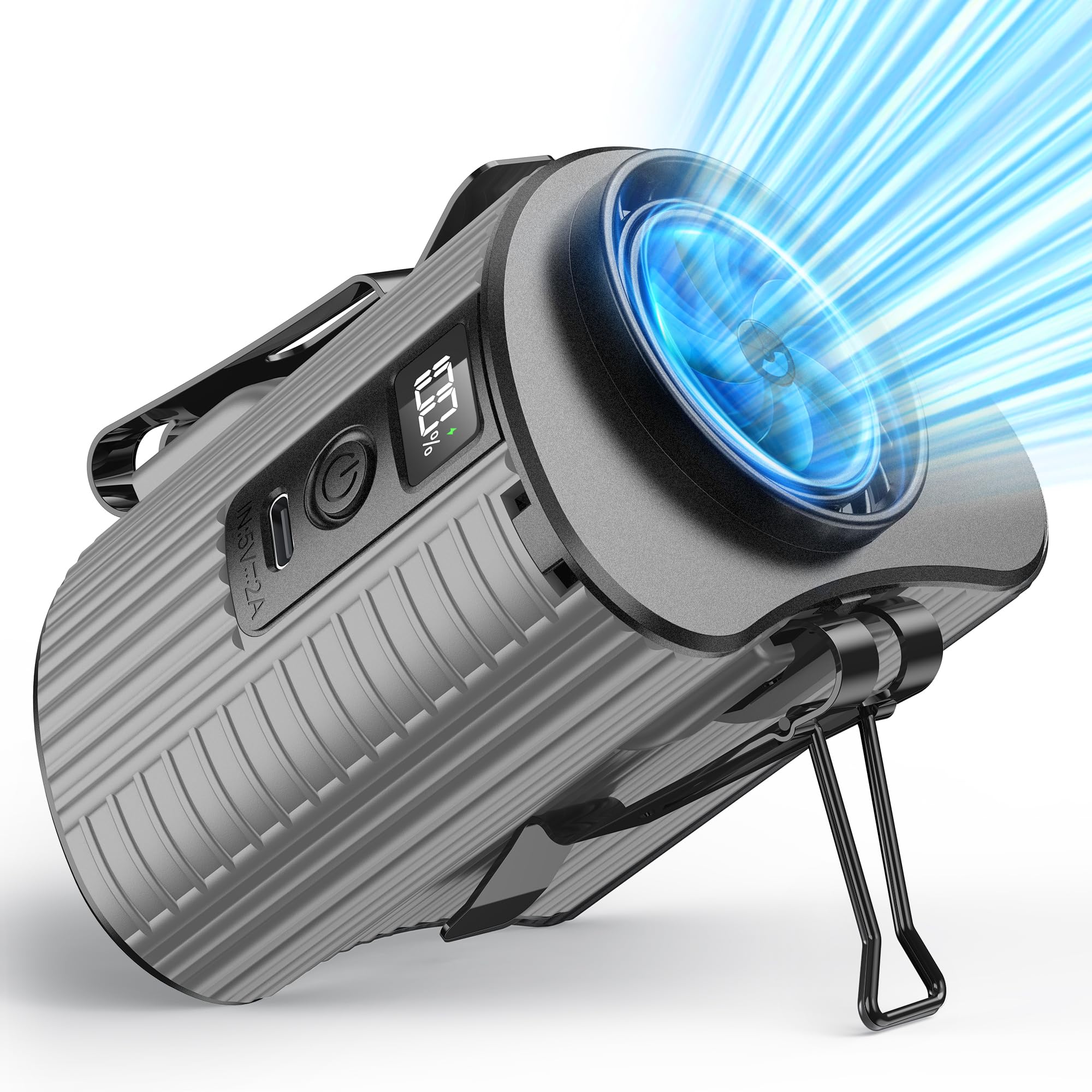 AMACOOL Portable Waist Fan, 11000RPM Strong Airflow with 5 Speeds, 20Hrs Cooling, Personal Waist Clip Fan, Hands-Free Shirt Fans