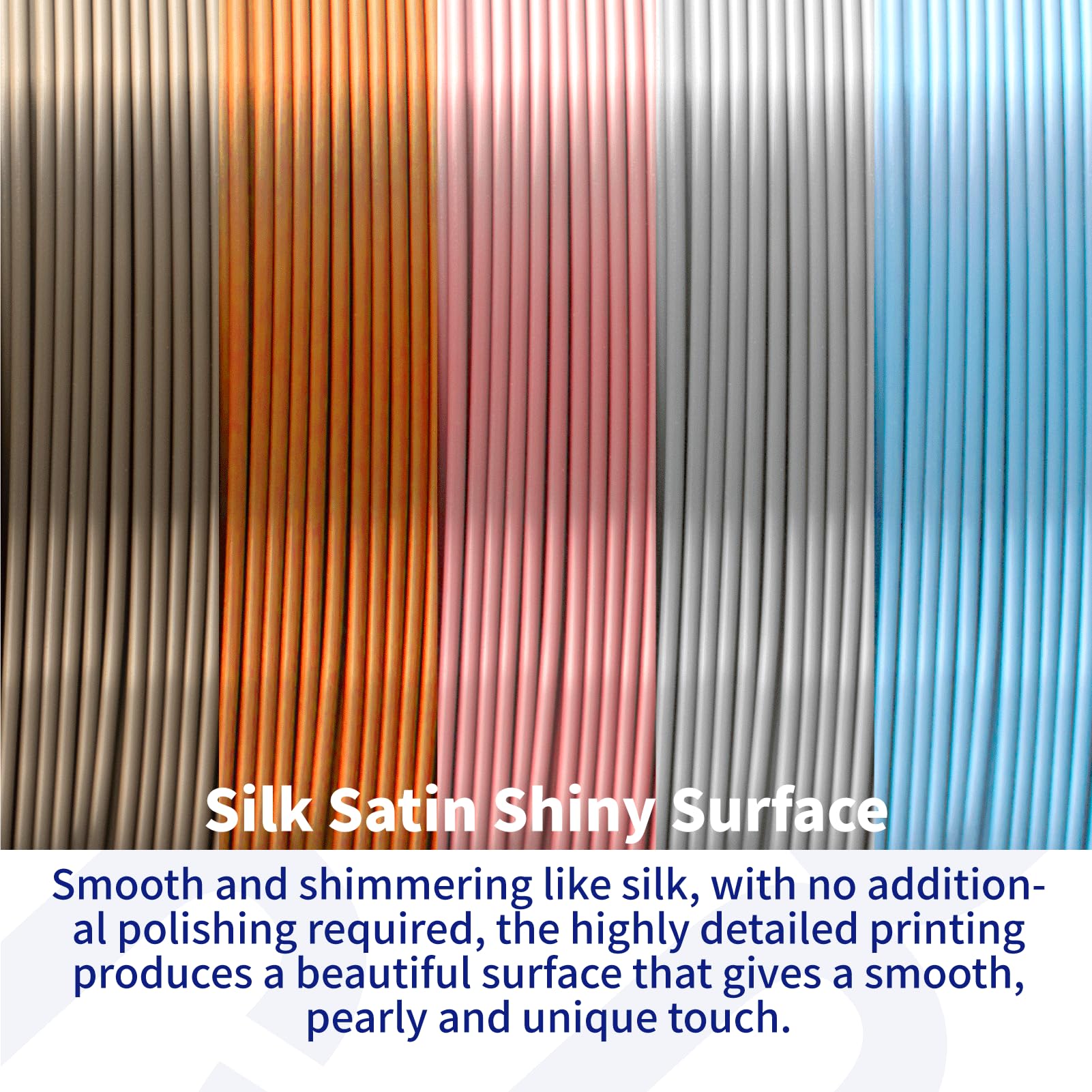 Justmaker Pla Silk 3D Printer Filament, Upgrade Cardboard Spool, Silk Shiny Filament, Dimensional Accuracy +/ 0.03Mm, 1.75Mm, 1K