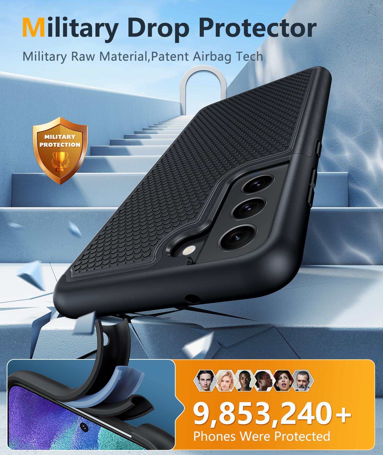 Jxvm For Samsung Galaxy S21 Fe Case: Dual Layer Protective Heavy Duty Cell Phone Cover Shockproof Rugged With Non Slip Textured