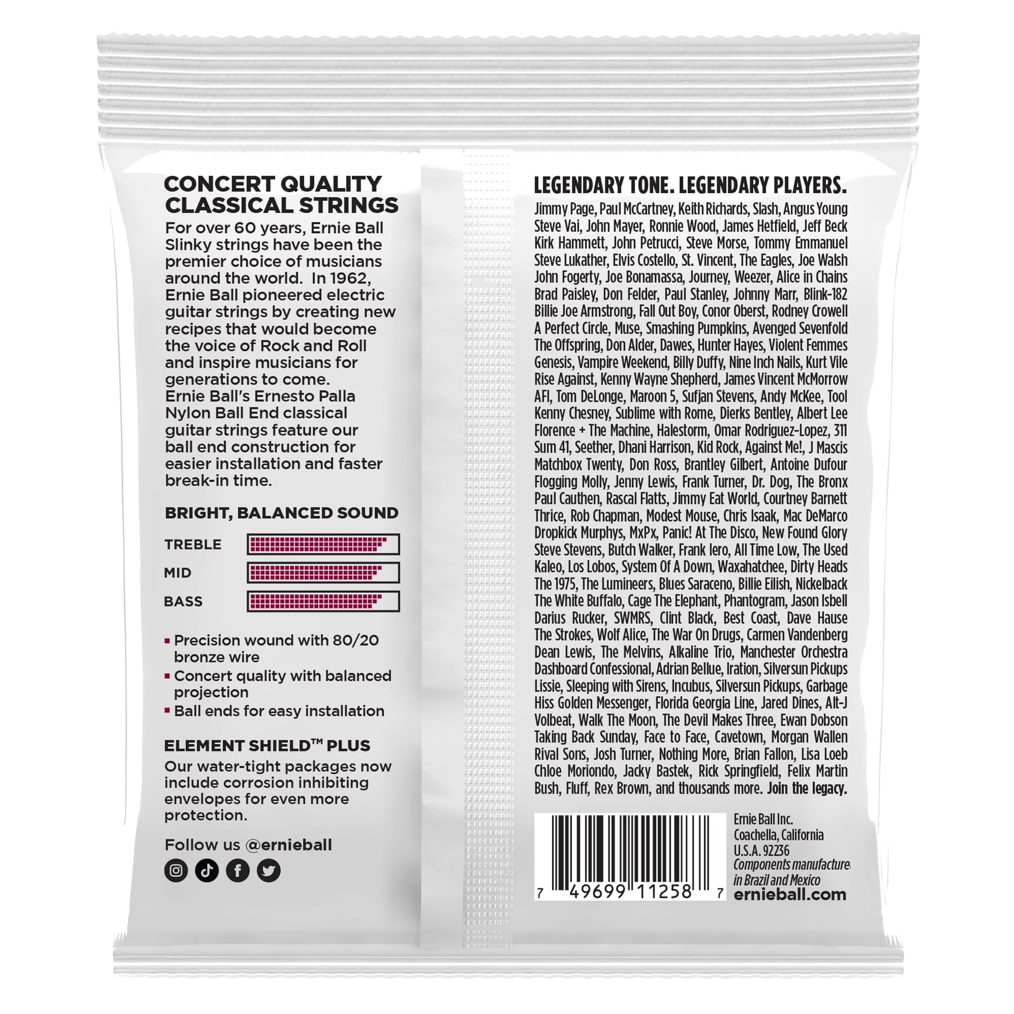 Ernie Ball Ernesto Palla Black & Gold Ball End Nylon Classical Guitar Strings 3 Pack, 28 42 Gauge (P03409)