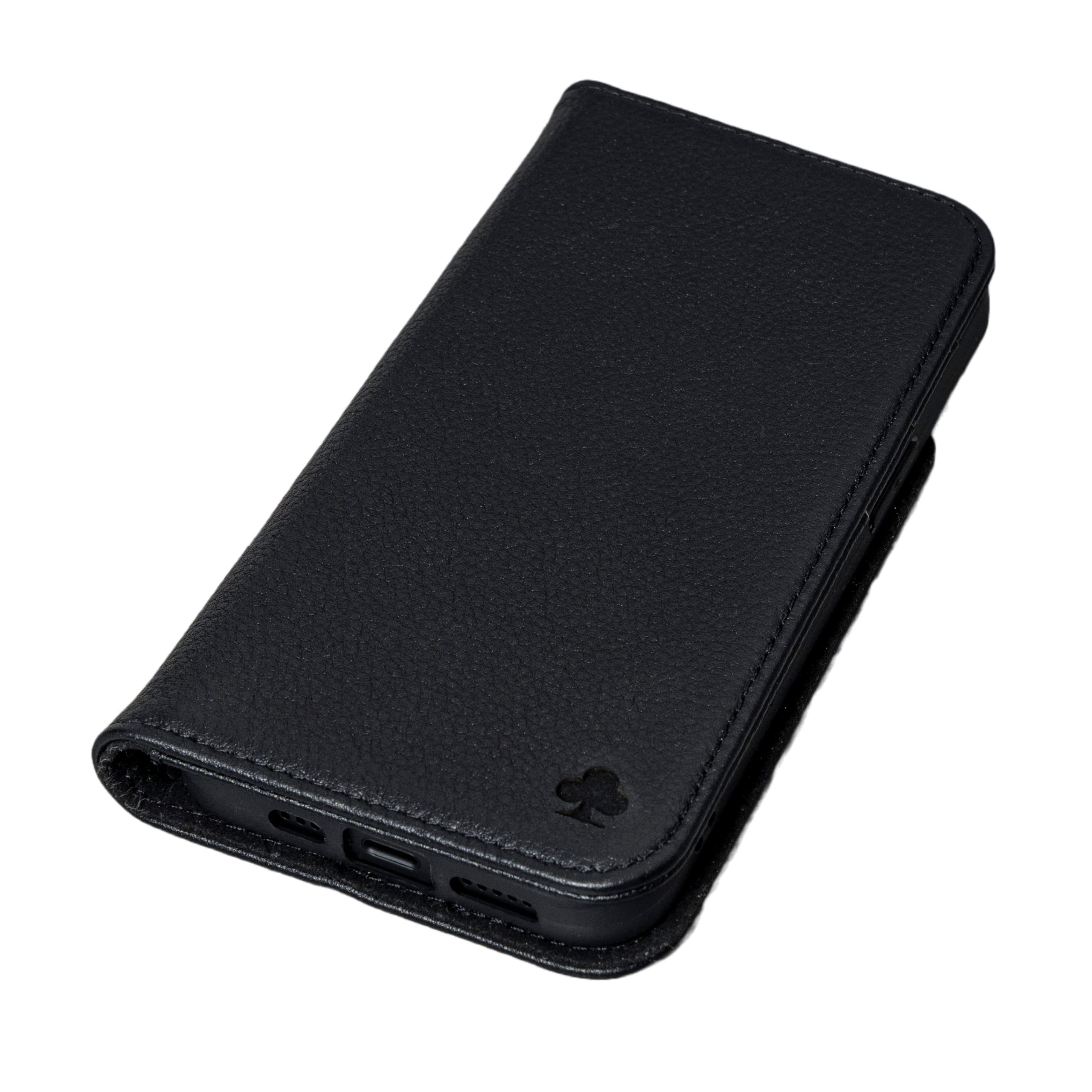 Porter Riley   Leather Case For Iphone 11 (6.1''). Premium Genuine Leather Stand/Cover/Wallet/Flip Case (Pure Black)