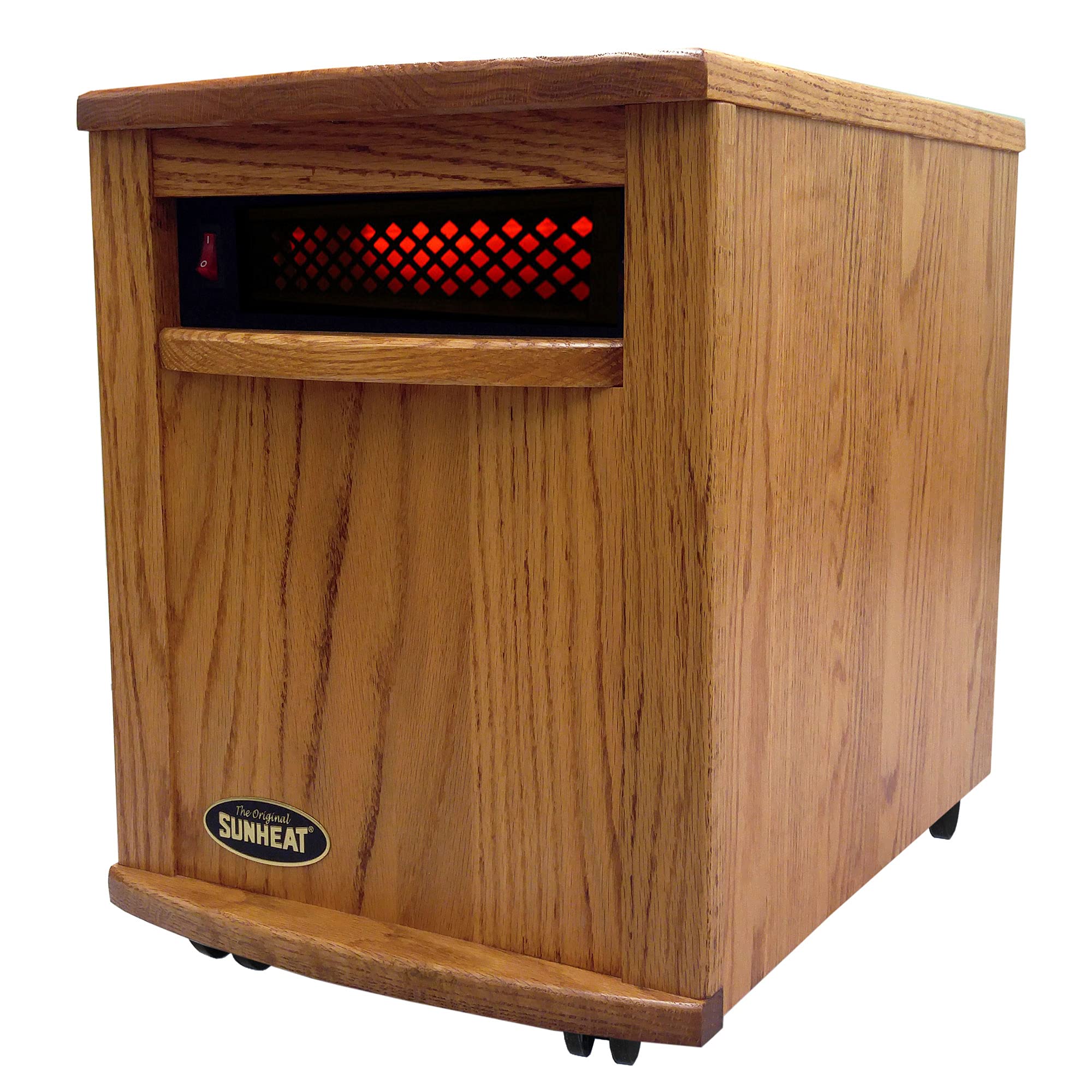 SUNHEAT Original Sunheat 5-Year Warranty Electric Infrared Heater in Nebraska Oak Color USA1500-AMISH