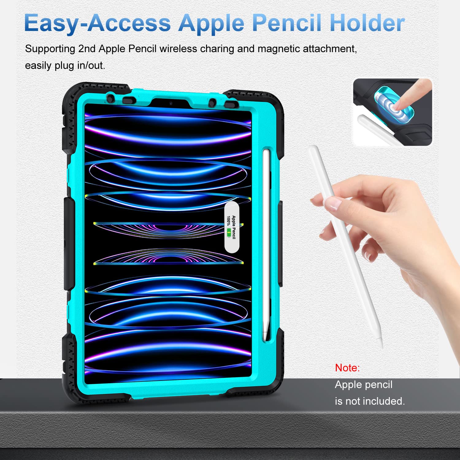 Supfives Case For Ipad Pro 11 Inch (2022/2021/2020), Upgraded Military Grade Shockproof Protector Ipad Pro 11 4Th Gen Cover Penc