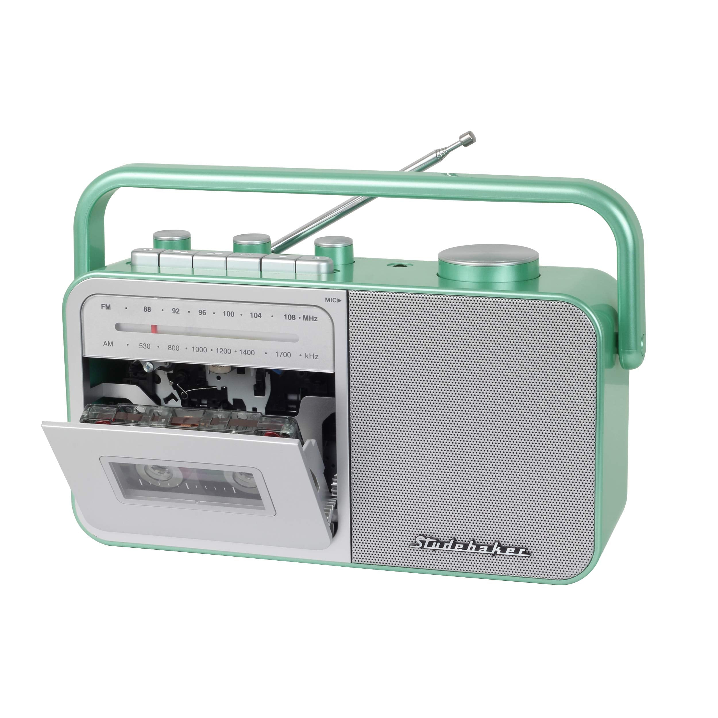 Studebaker Sb2130Ts Portable Cassette Player/Recorder With Am/Fm Radio (Teal/Silver)