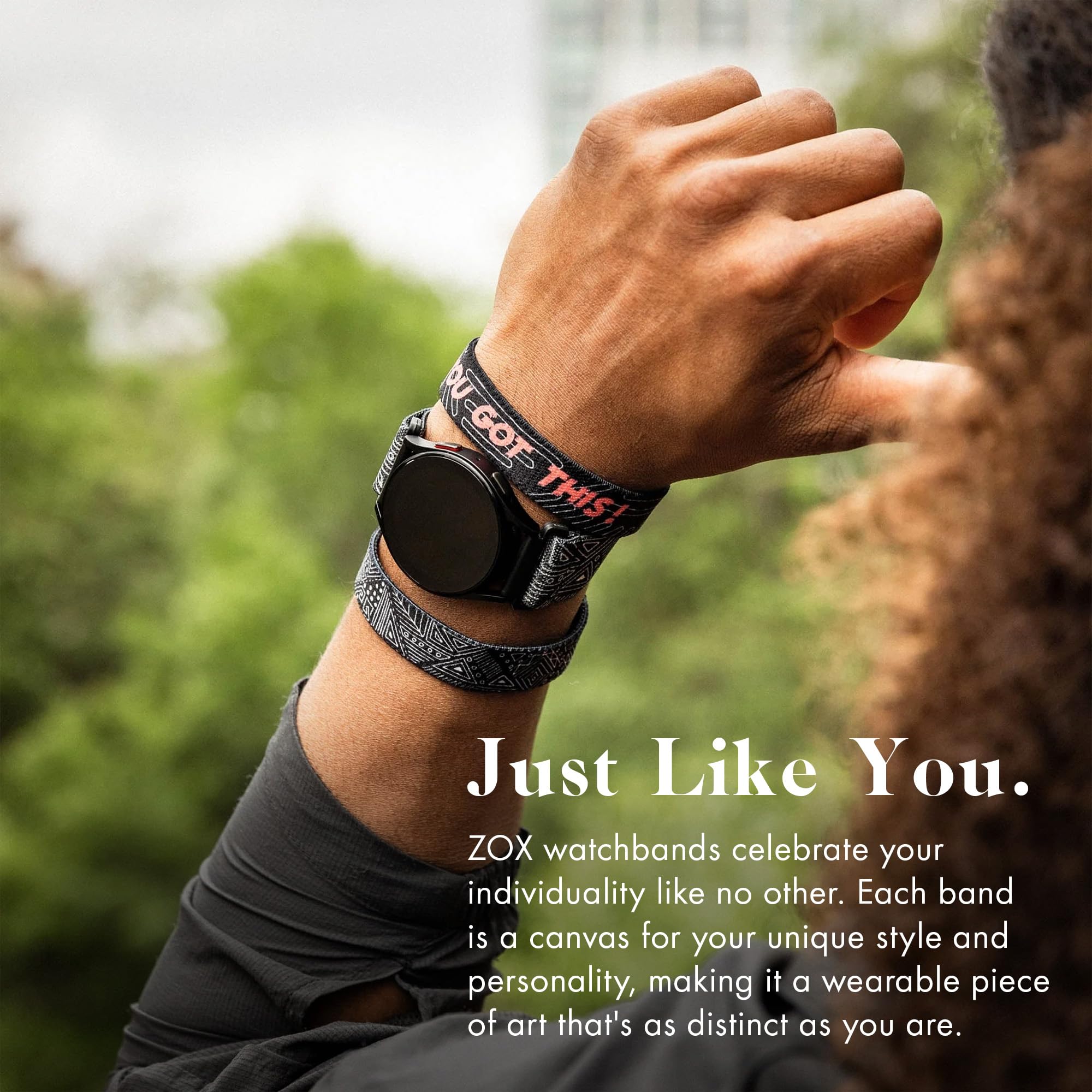 Zox Android Smart Watch Band - You Got This | Soft, Adjustable Elastic Band With Motivational Affirmations And Beautiful Artwork