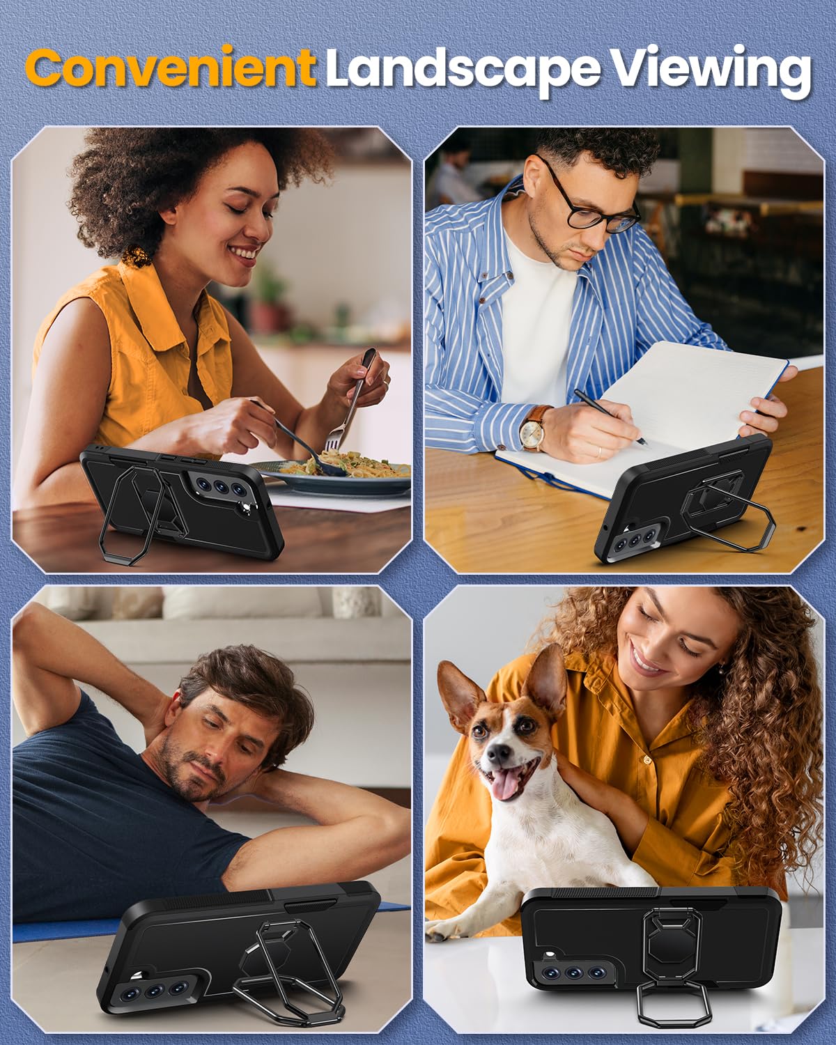 Shields Up For Samsung Galaxy S22 Case With Stand (Two-Way Stand), Galaxy S22 Phone Case With Double Ring Holder, Heavy Duty Sho