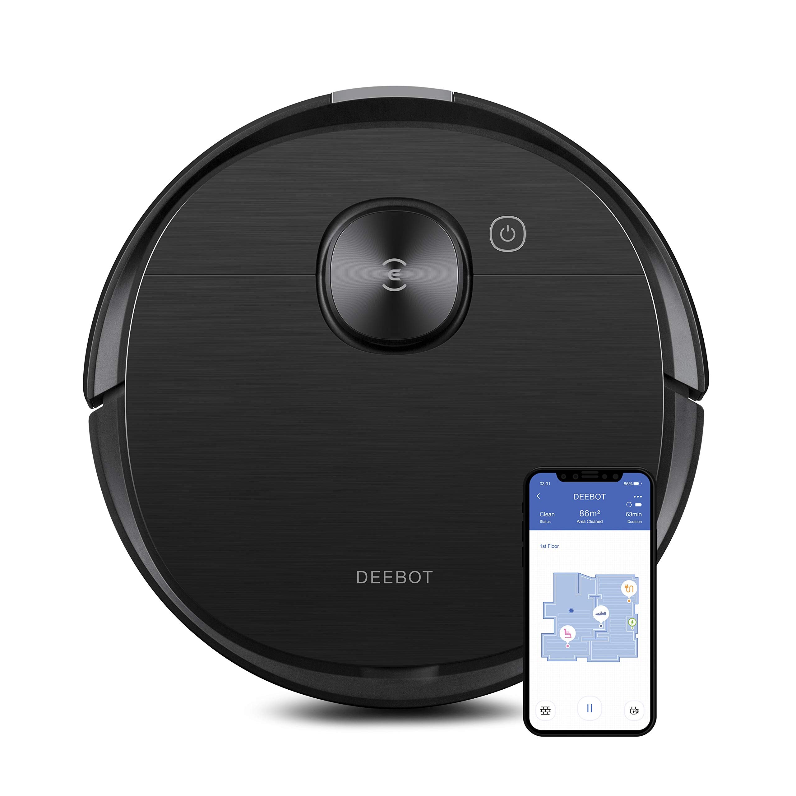 ECOVACS Deebot T8 AIVI Robot Vacuum Cleaner For Floors,Carpet, Vacumming and Mopping in One-Go, Laser Mapping, Smart AI Object R