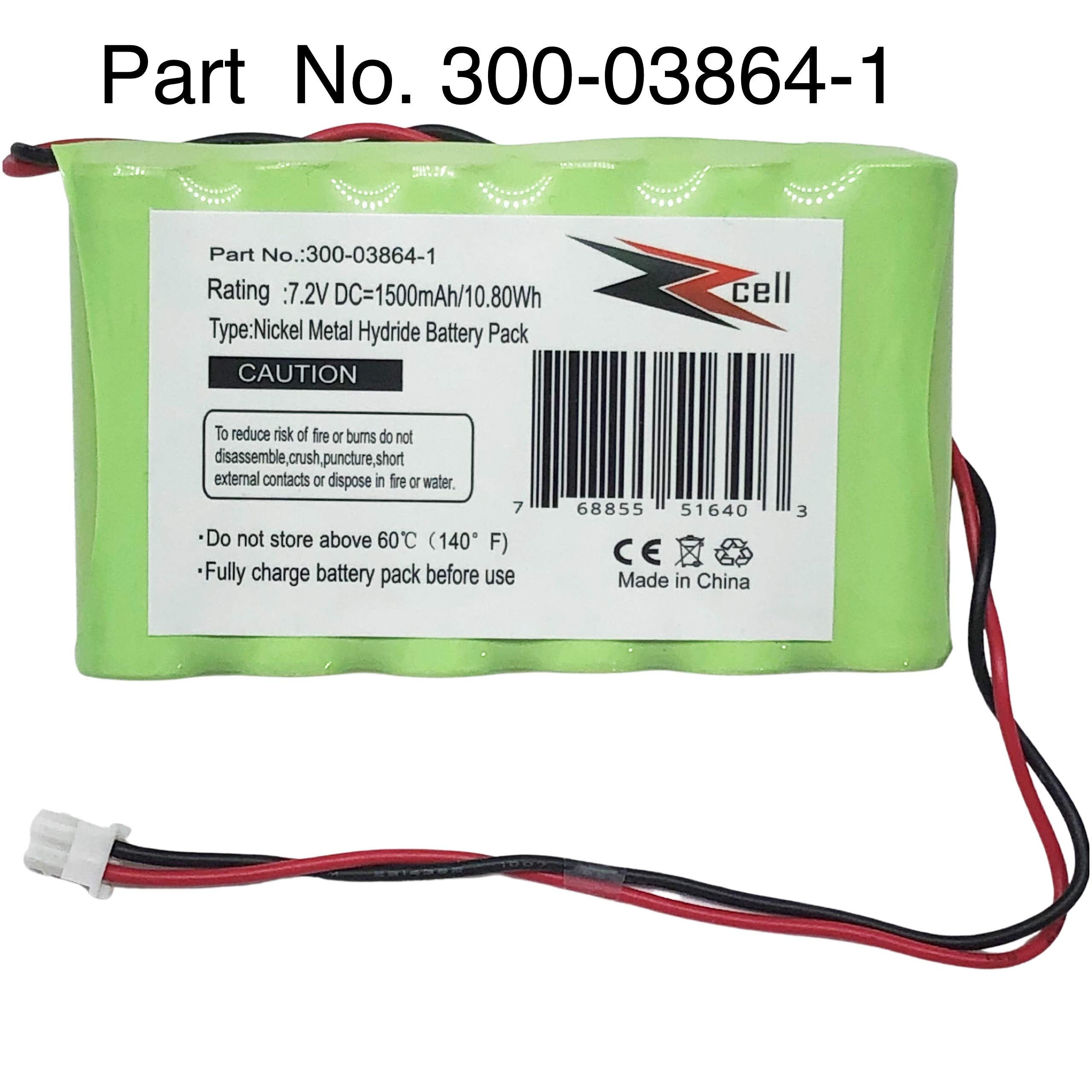 Zzcell 2 Pack Battery For Honeywell Alarm 300 03864 1, Lynx L3000, Lynx L5000, Lynx L5100, Ademco 300 03865, 7.2V, 1500Mah (Note: Please Check Part Number Before Purchase  Battery Connector  2 Prong)