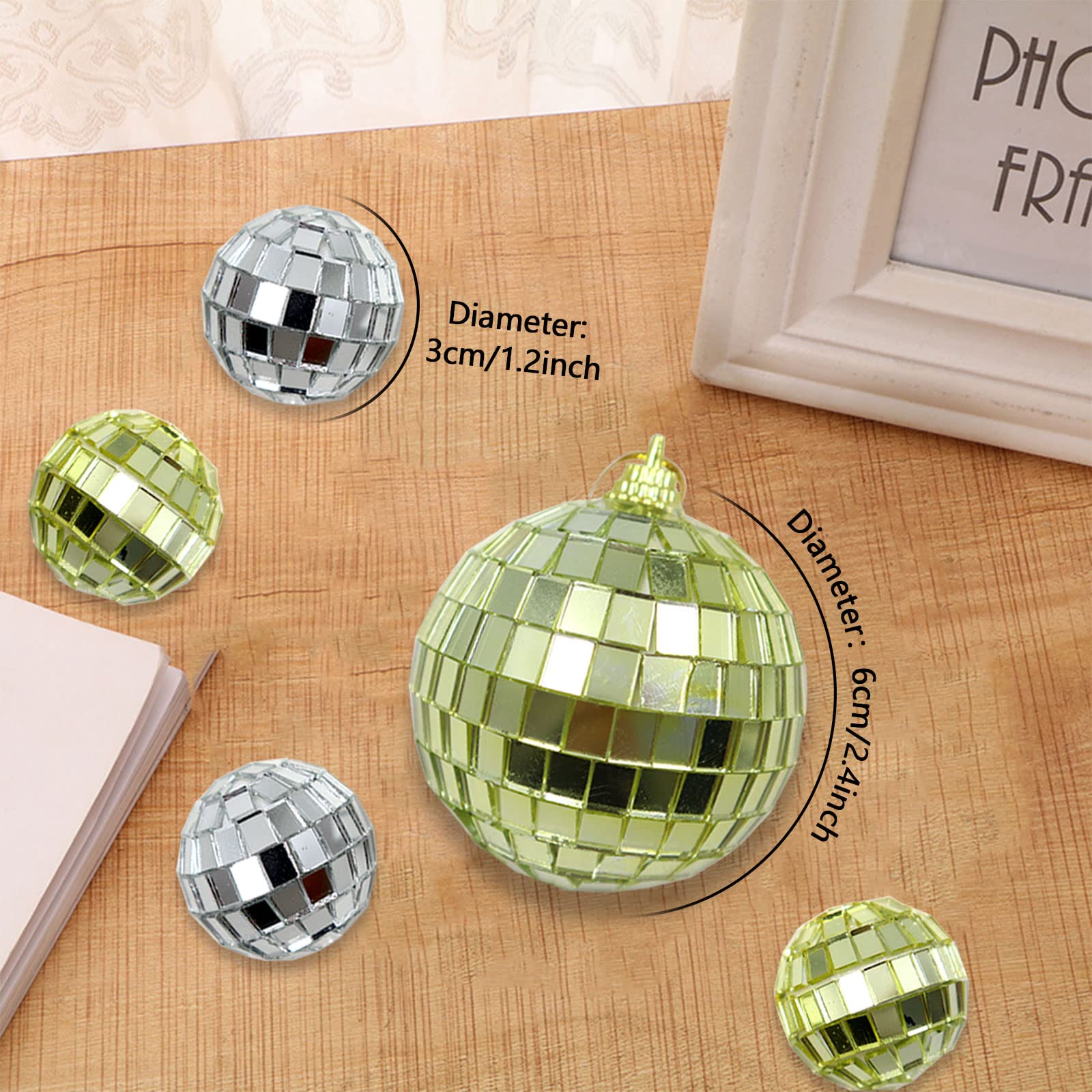 30Pcs Small Mirror Disco Ball 3Cm 1.18In Diameter, Christmas Ball Ornaments, Cake Party Stage Decoration Ball, Disco Mirror Refl