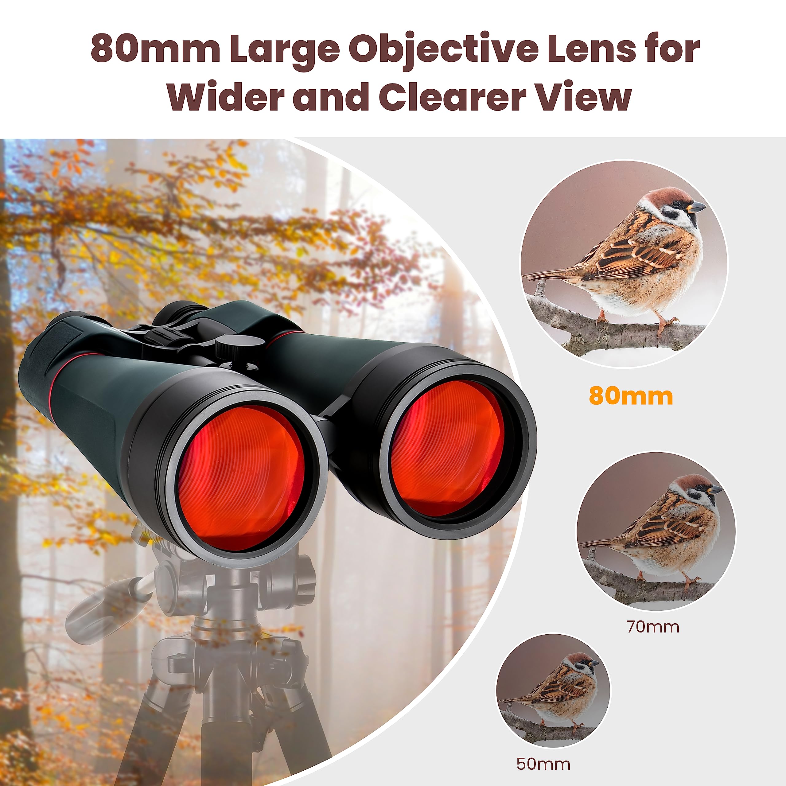 Esslnb Astronomy Binoculars, 20X80 Binoculars For Adults, Outdoor Waterproof Binoculars For Bird Watching Travel Stargazing With