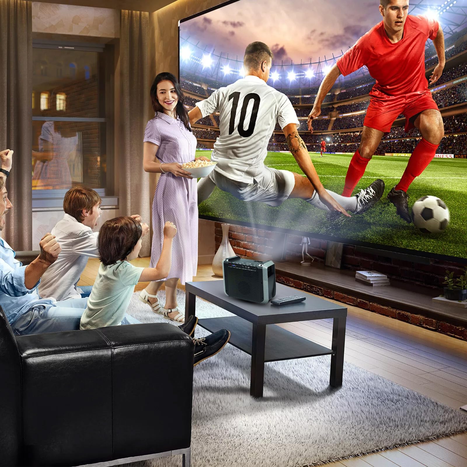 Rca - Rpj060 Portable Projector Home Theater Entertainment System - Outdoor, Built-In Handles And Speakers, Black, Graphite (Rpj