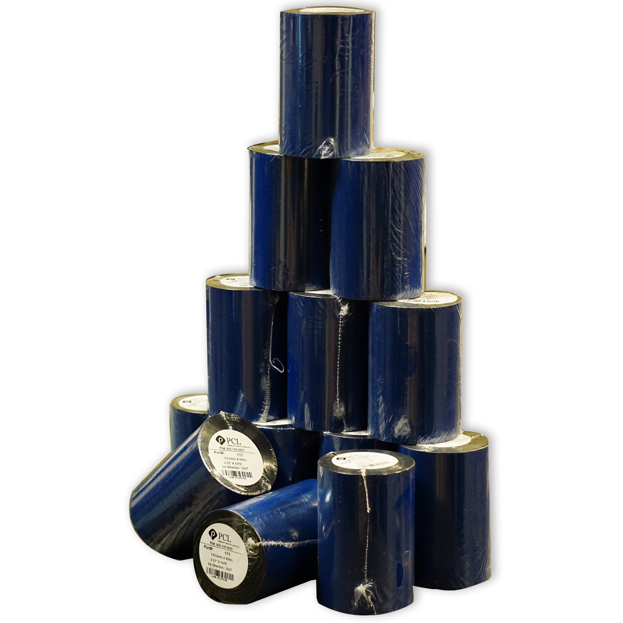 Thermal Transfer Ribbon   Wax 4.33' X 1476' (110Mm X 450M) Black 24 Rolls/Case (Zebra Printer)
