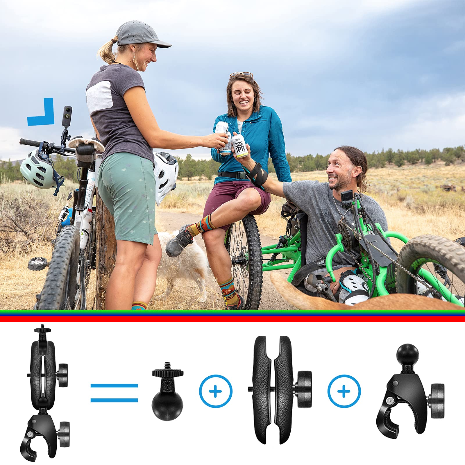 Motorcycle Accessory Bundle For Insta360 One X2, X3, X, One R, Rs, Go 3, Gopro Hero Max, Fusion, Dji Osmo Action 2 Camera