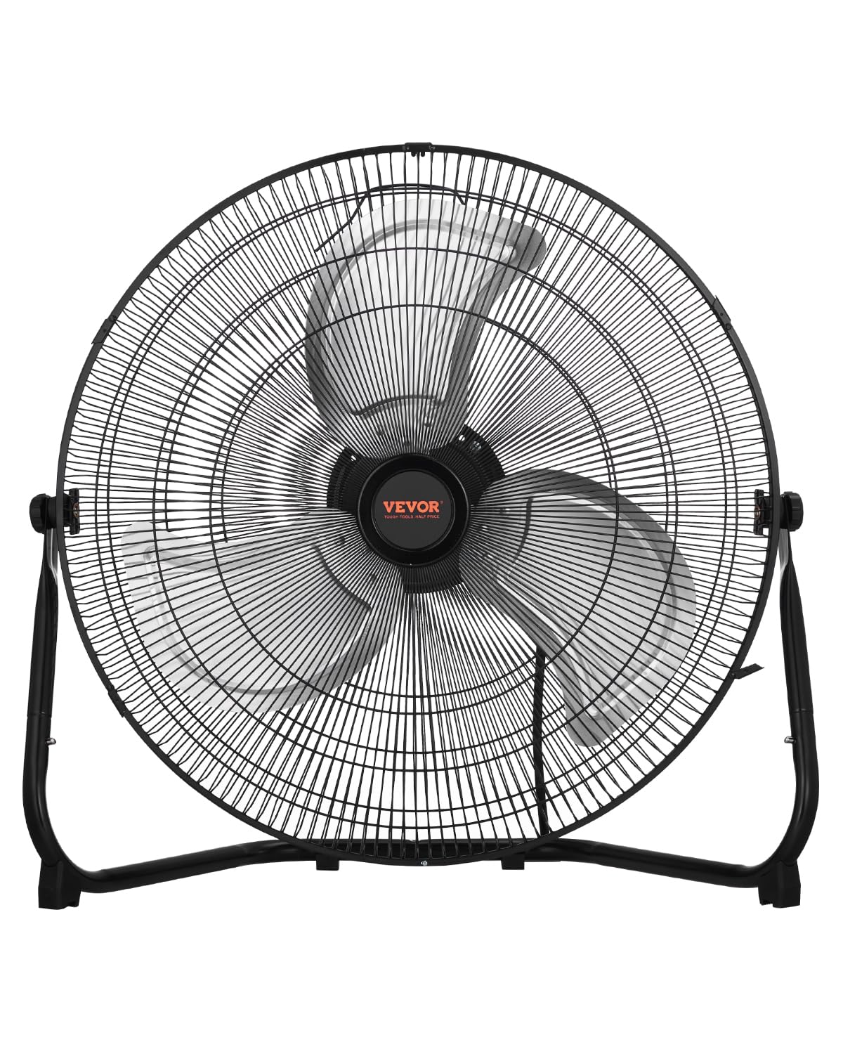VEVOR Floor Fan, 3 Speeds High Velocity Heavy Duty 18 Inch Industrial Fan, 4000 CFM 360 Adjustable Tilt 19.69 ft/sec Airflow Lar
