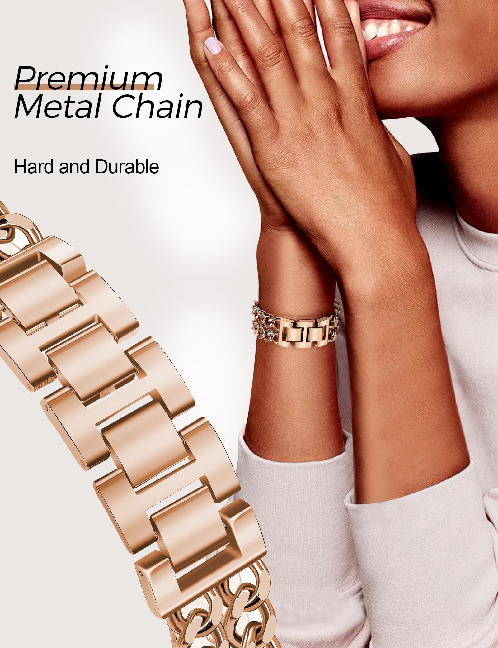 Jr.Dm Rose Gold Watch Bands For Women Compatible With Apple Watch Band 42Mm(S3/2/1) 44Mm 45Mm 46Mm 49Mm Adjustable Metal Band Co