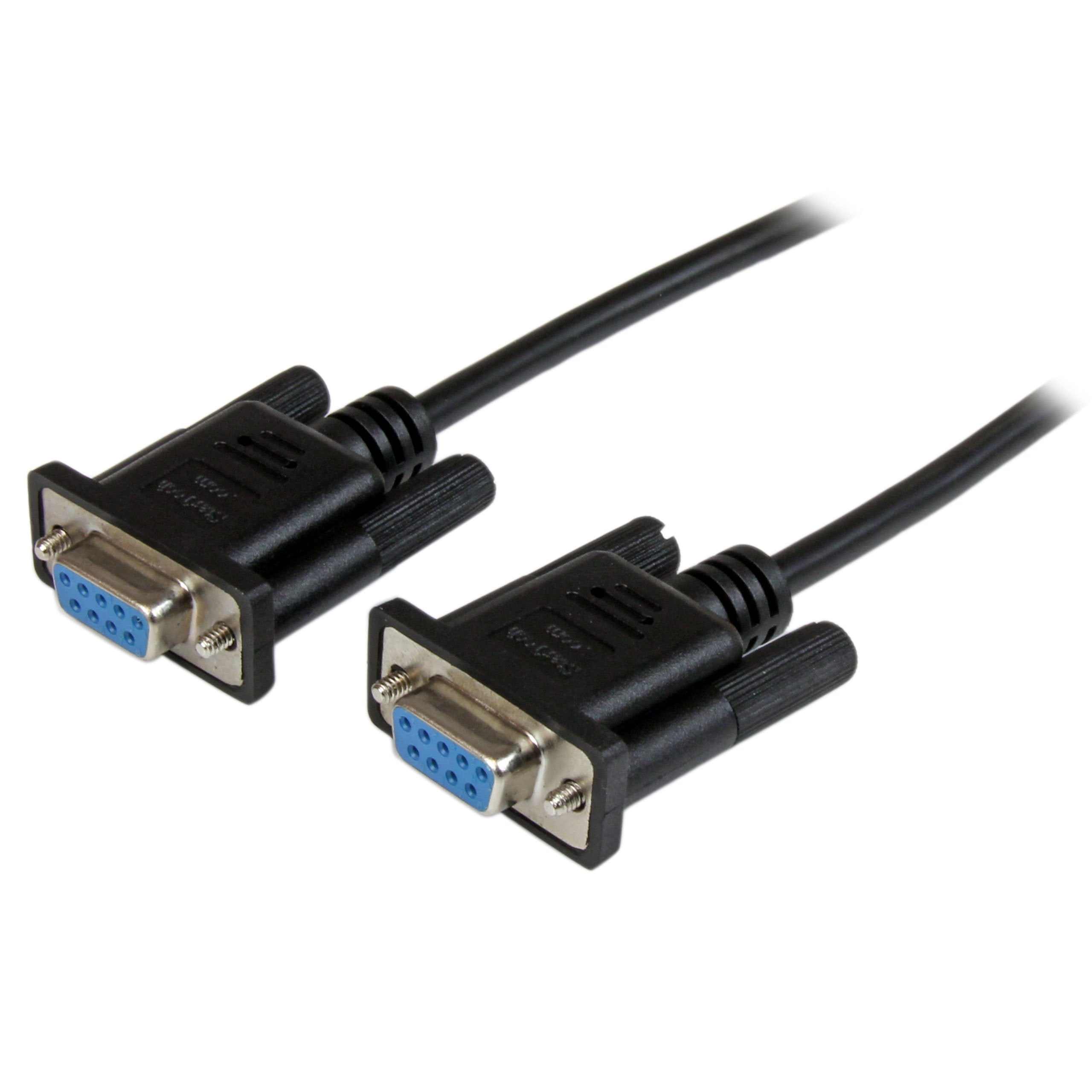 Startech.Com 2M Black Db9 Rs232 Serial Null Modem Cable F/F   Db9 Female To Female   9 Pin Rs232 Null Modem Cable   2 Meter, Bla