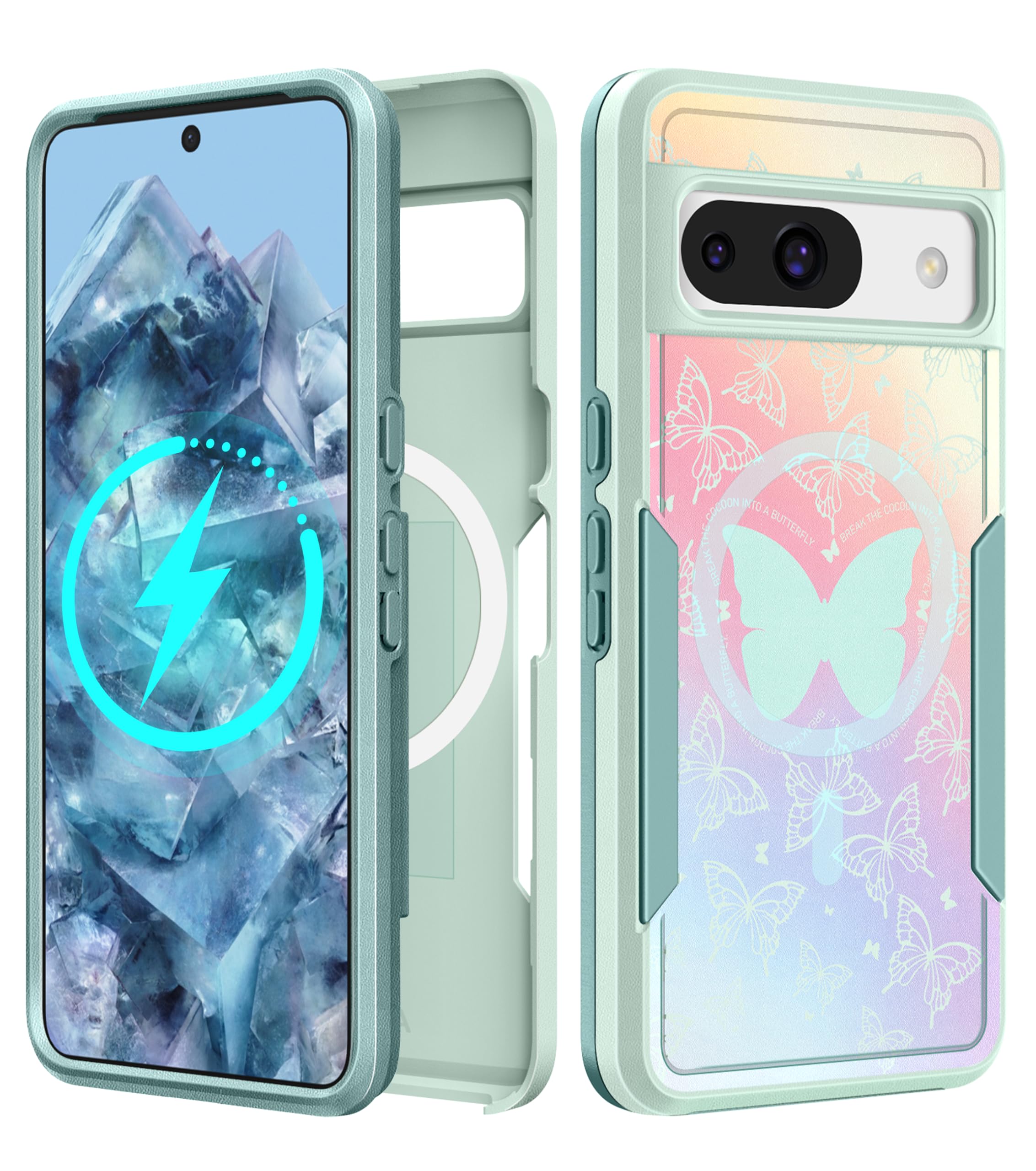 LISEVO for Google Pixel 8A Case 6.1 Inch - Compatible with MagSafe Women Girls Cute Magnetic Protective Cover Girly Pretty Butte