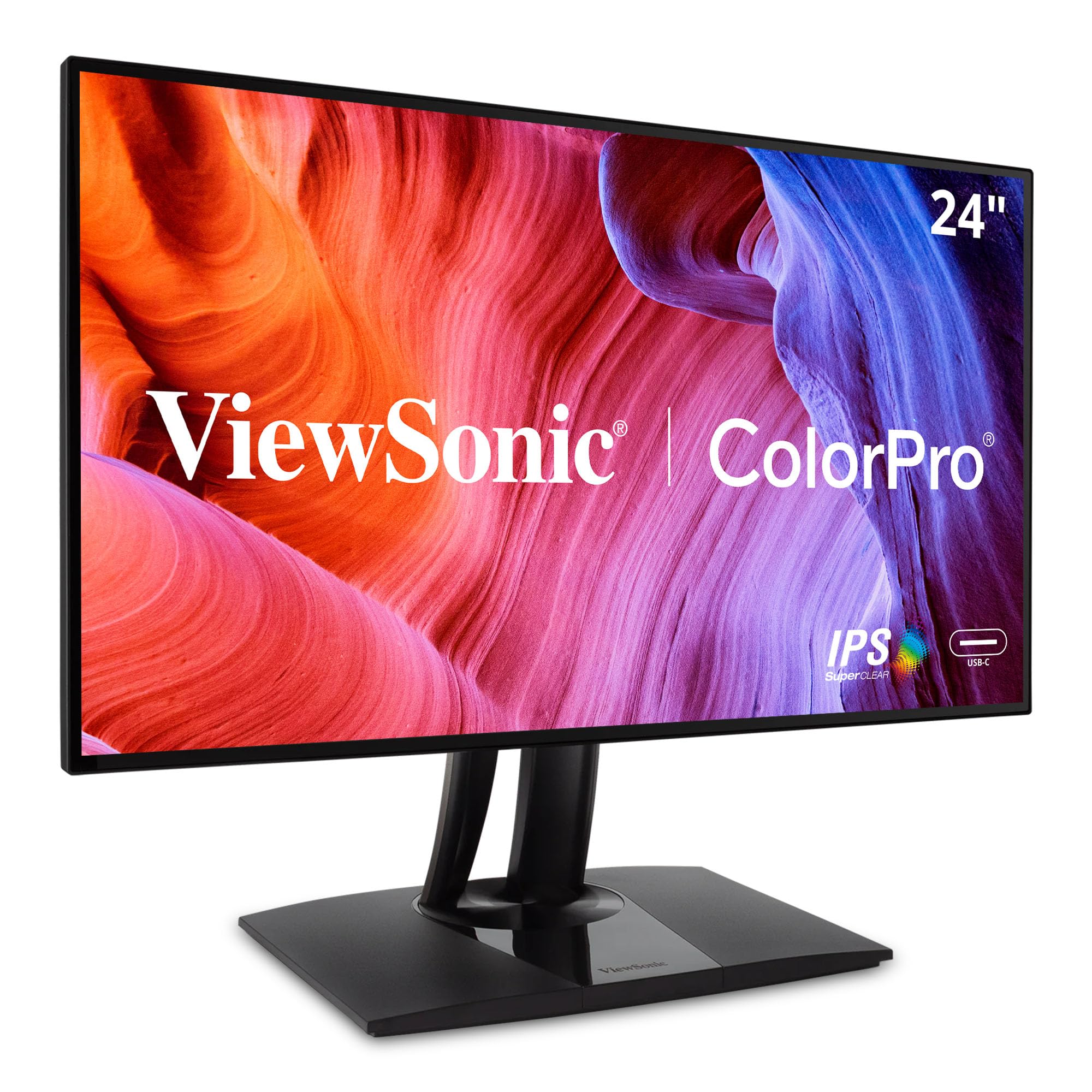 ViewSonic VP2468a 24-Inch IPS 1080p Monitor with Advanced Ergonomics, 100% sRGB Rec 709, 14-bit 3D LUT, Eye Care, 65W USB C, RJ4