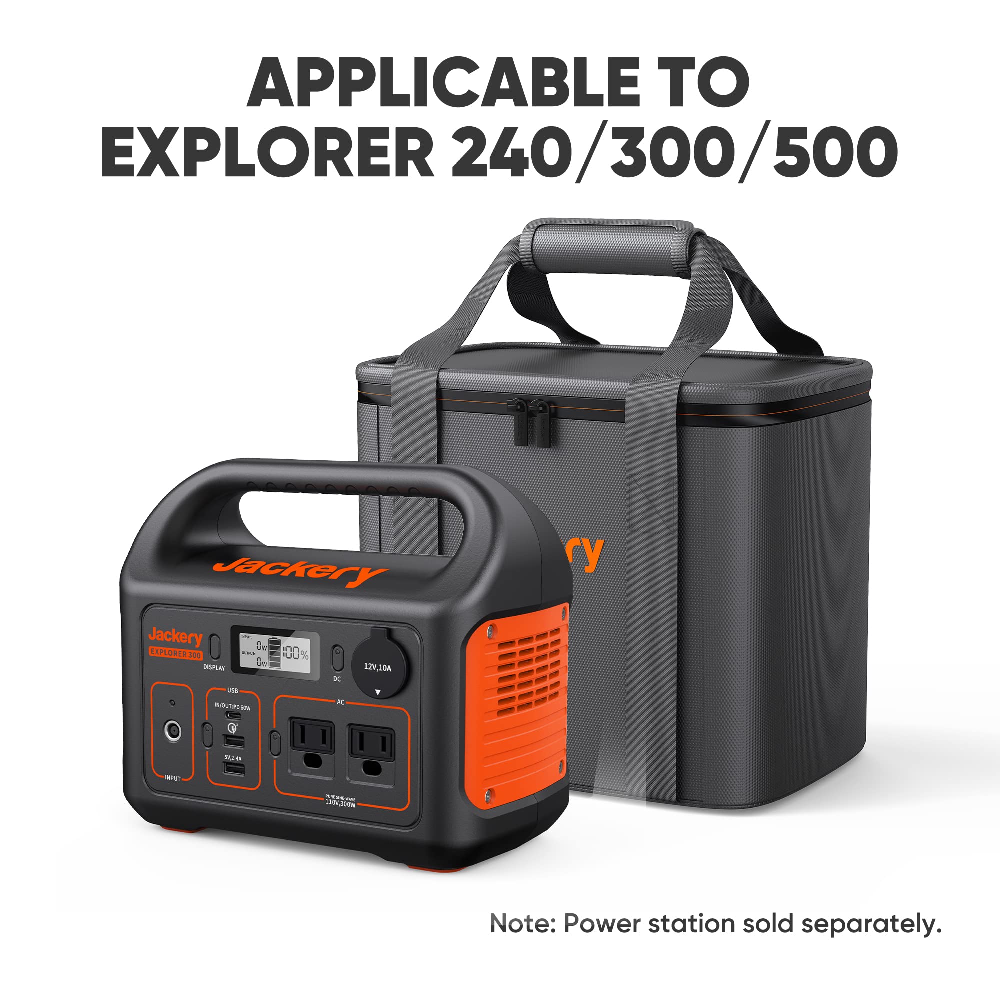 Jackery Carrying Case Bag (S Size) For Explorer 240/300 / 500 Portable Power Station   Black (Power Station Not Included)