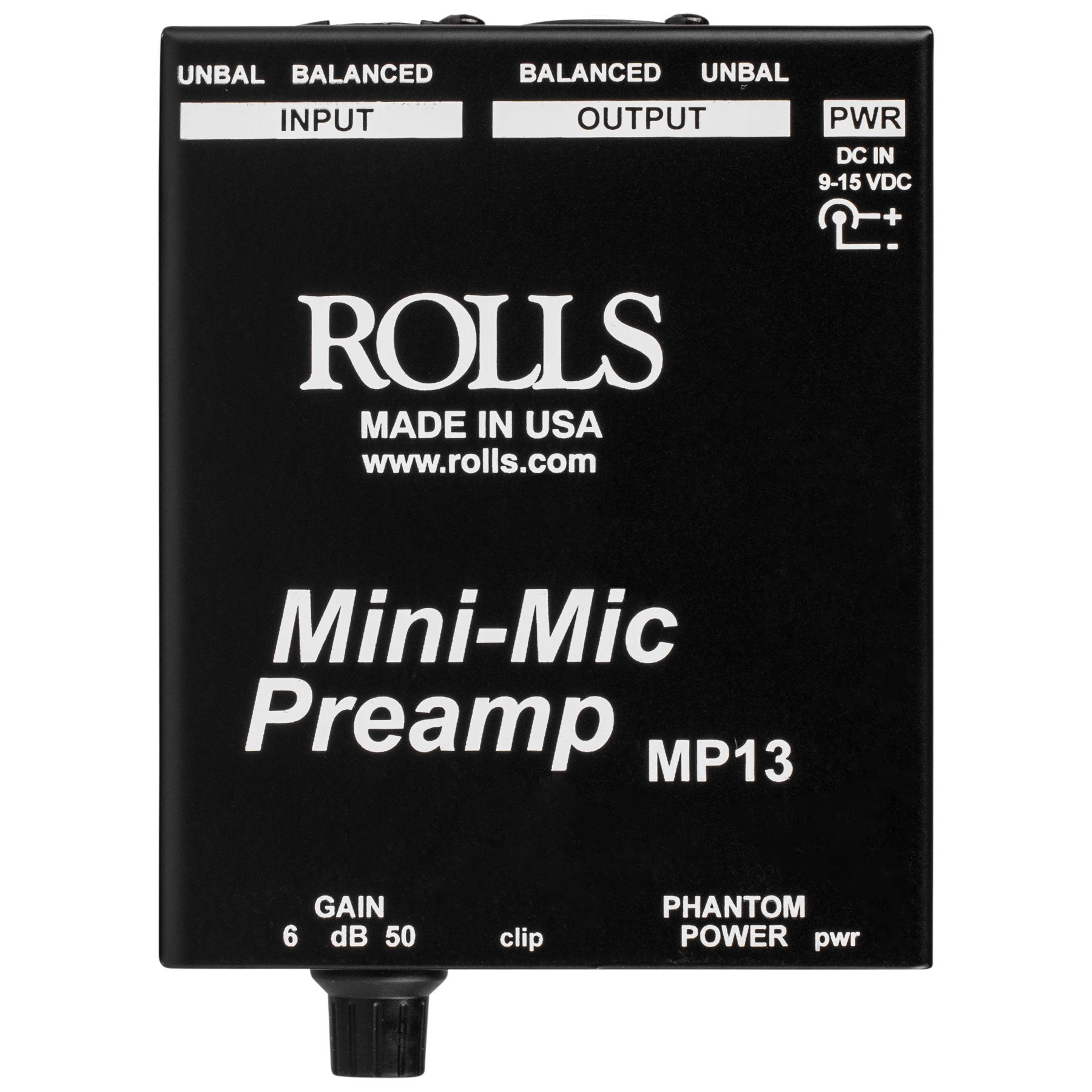 Rolls Mini Microphone Preamp, Black (Mp13)