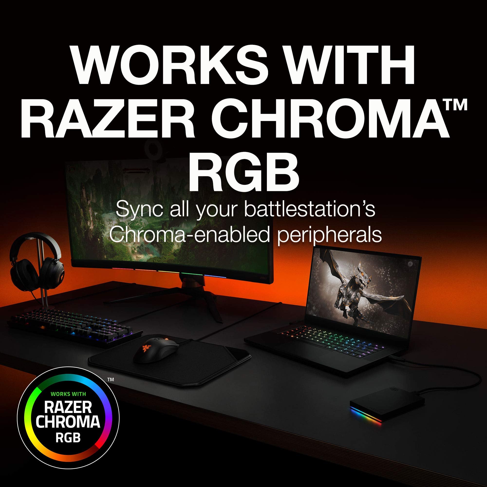 Seagate Firecuda Gaming Hard Drive External Hard Drive 1Tb - Usb 3.2 Gen 1, Rgb Led Lighting For Pc And Mac With Rescue Services