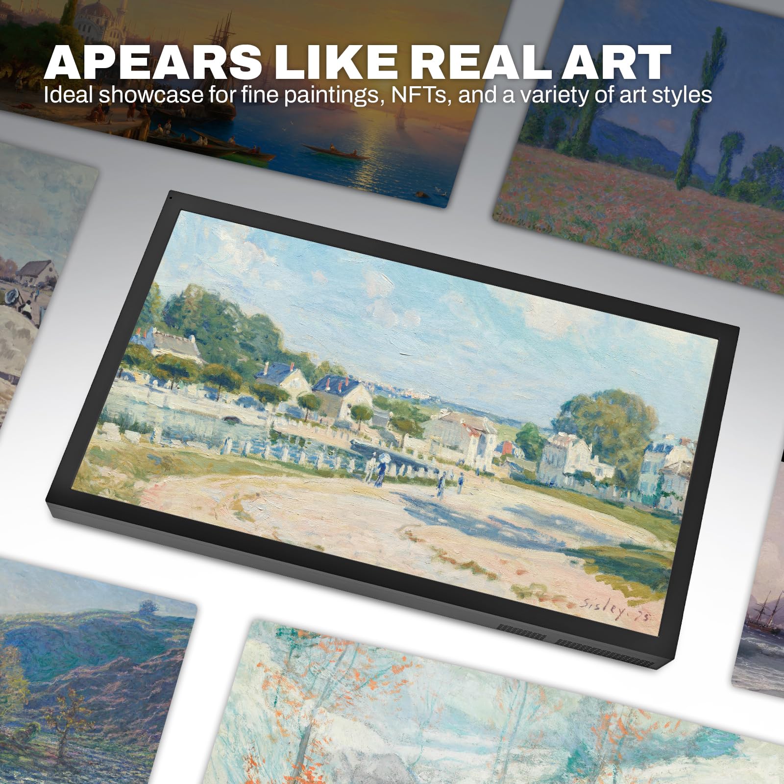 Arktronic 32 Inch Fhd Extra Large Digital Picture Frame With Bluetooth Speaker, Wifi Large Digital Photo Frame, Art Decor Frame