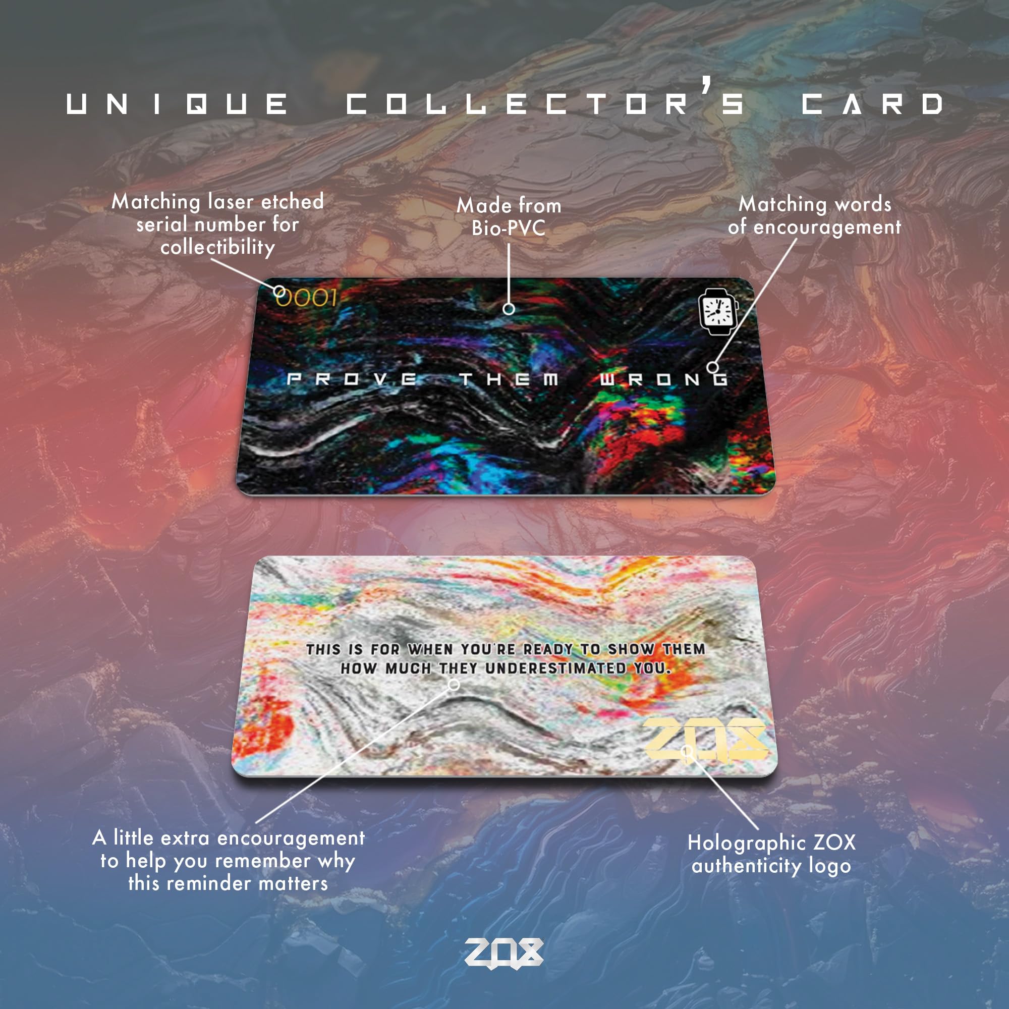 Zox Android Smart Watch Band - Prove Them Wrong | Soft, Adjustable Elastic Band With Motivational Affirmations And Beautiful Art