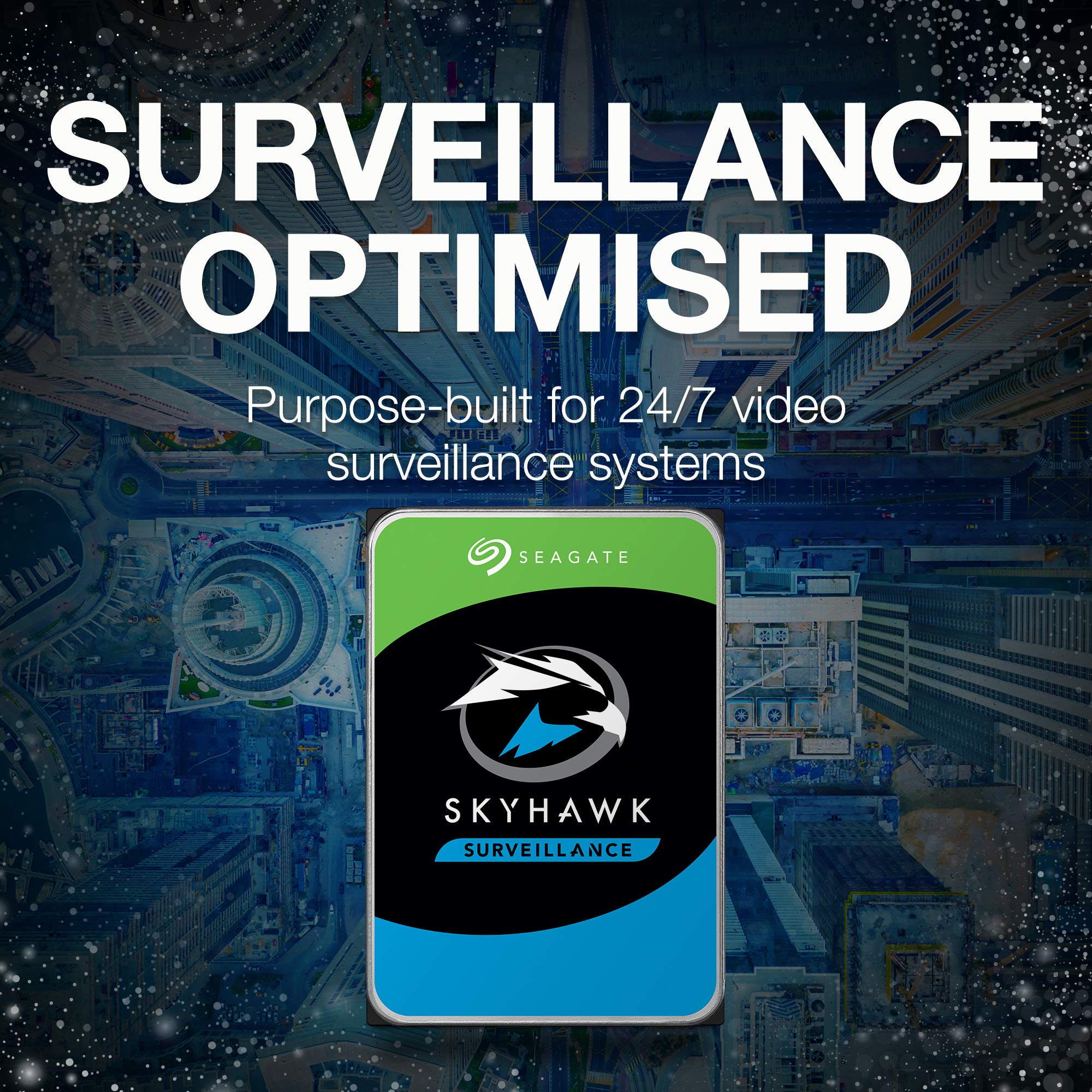 SEAGATE ST4000VX007 Skyhawk 4TB Surveillance Hard SATA 6Gb/s 64MB Cache 3.5 Inch Internal Drive Frustration Free Packaging (ST4000VXZ07) Mechanical Hard Disk