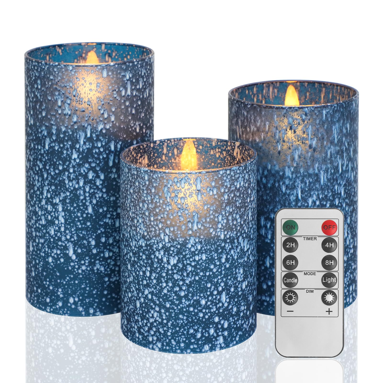 Covege Flameless Candles With Remote   Battery Operated Candles With Timer, Flickering Real Wax Led Pillar Christmas Candles For